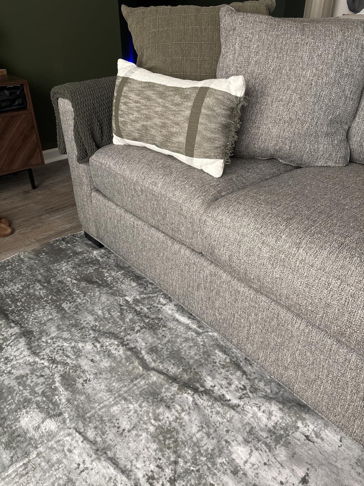 6x9 Ft Large Area Rugs for Living Room, Soft Non-Slip Washable Rugs Modern Abstract Pattern Carpet for Bedroom Indoor Floor Nursery Home Decor (Blue) customer photo 1