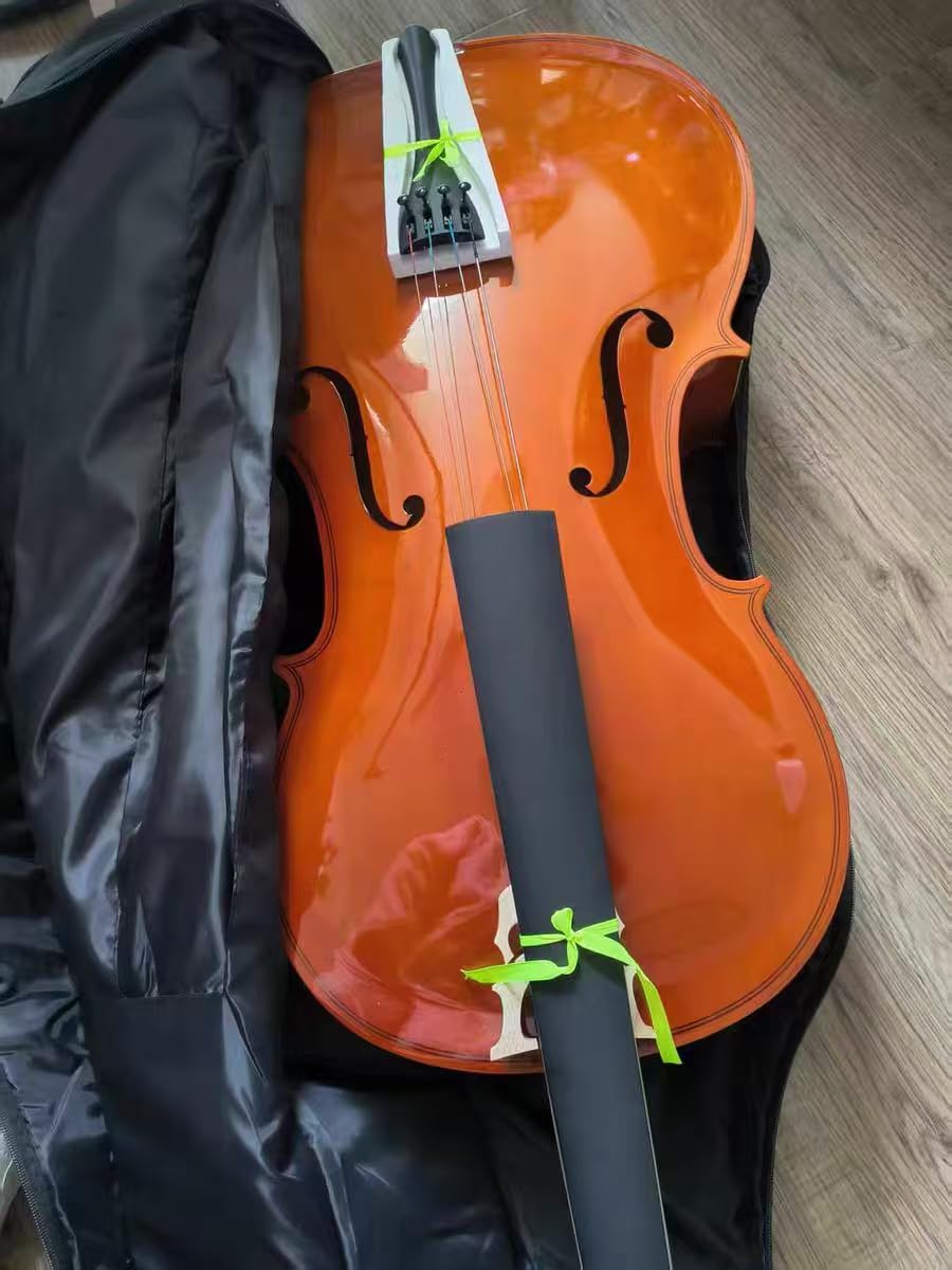 Full Size Cello Kit, Acoustic Cello Instrument for Adults,Students,Beginners,Complete Cello 4/4 Set with Portable Bag, Bow, Rosin (Retro) customer photo 1