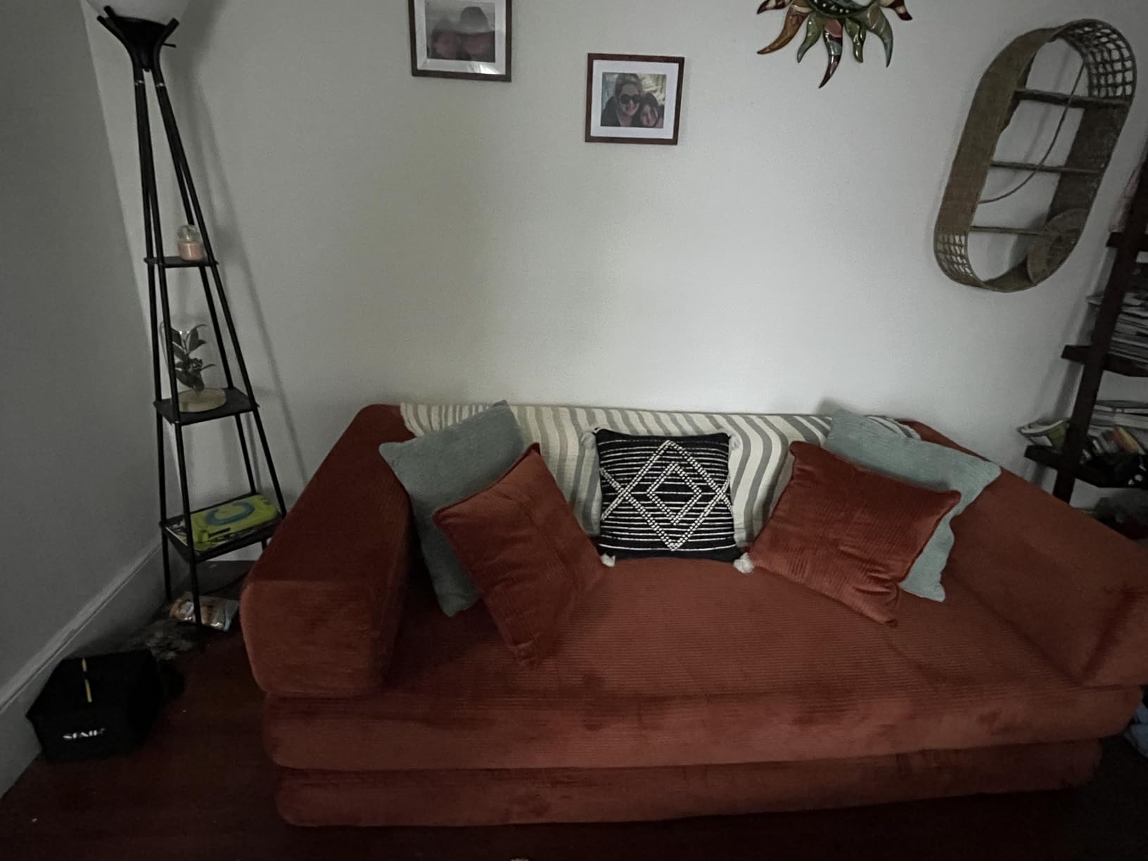 MoonSpeak 78.8''Sleeper Couch Bed for Livingroom,Convertible Modular Sofa with Armrest Pillow,Modular Foldable Corduroy Couches in a Box,No Assembly (Green) customer photo 2