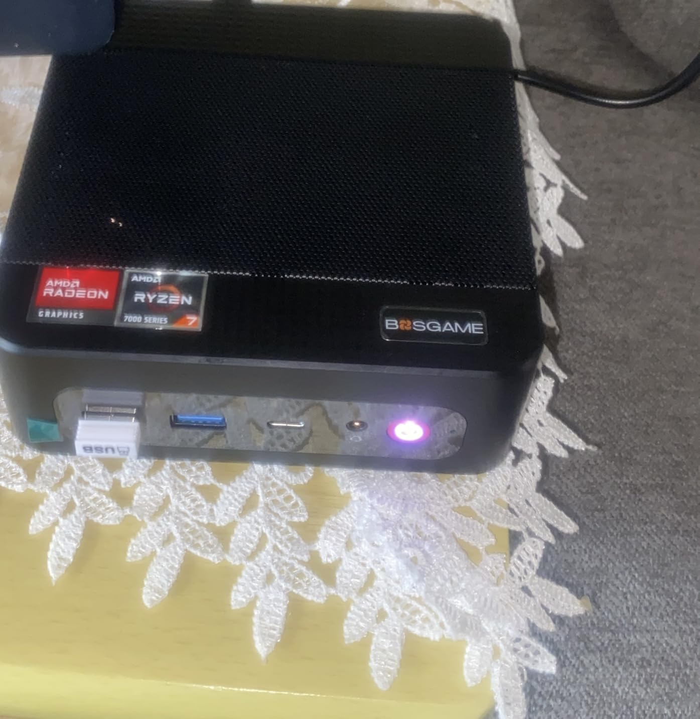 BOSGAME P4 Ultra Mini PC Gaming, Ryzen 7 7730U, 16GB RAM 1TB NVMe SSD, Dual 2.5G LAN, Wi-Fi 6E, BT5.2, 4K Triple Display HDMI | DP | Type-C customer photo 2