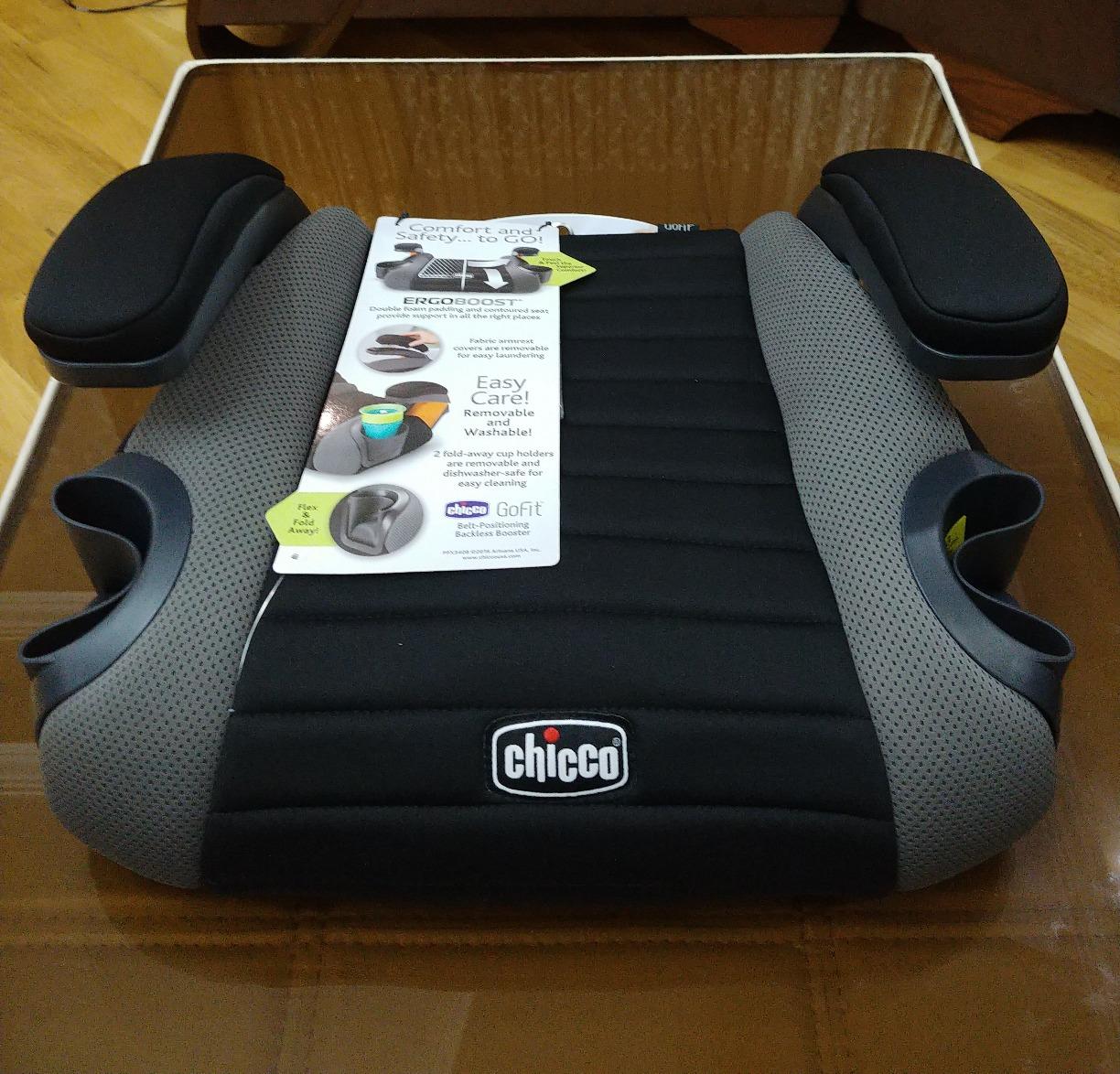 Chicco GoFit ClearTex Backless Booster Car Seat, Travel Booster Seat for Car, Portable Car Booster Seat for Children at Least 4 Years Old and 40-110 lbs., Orchid/Navy customer photo 1