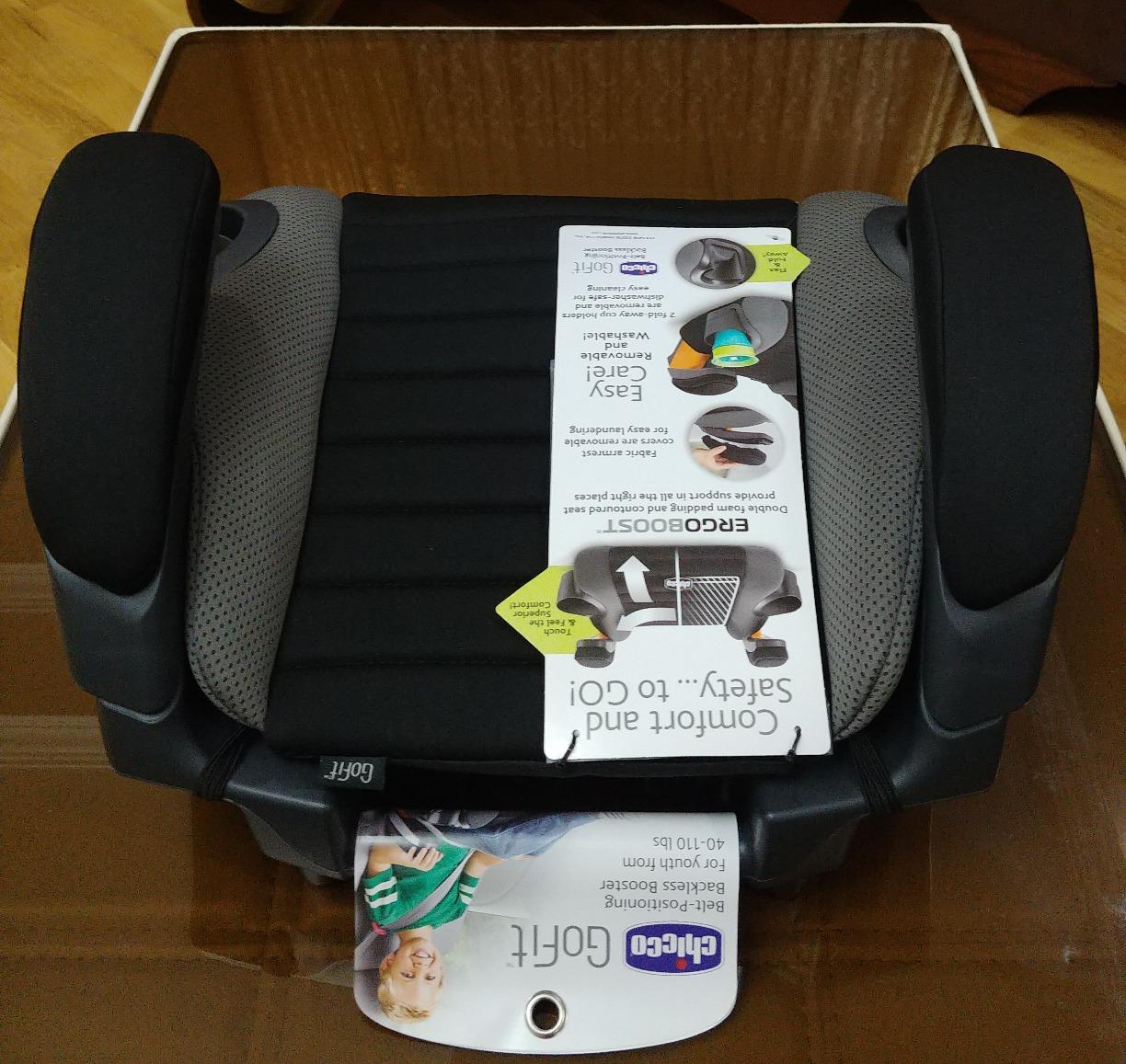 Chicco GoFit ClearTex Backless Booster Car Seat, Travel Booster Seat for Car, Portable Car Booster Seat for Children at Least 4 Years Old and 40-110 lbs., Orchid/Navy customer photo 2