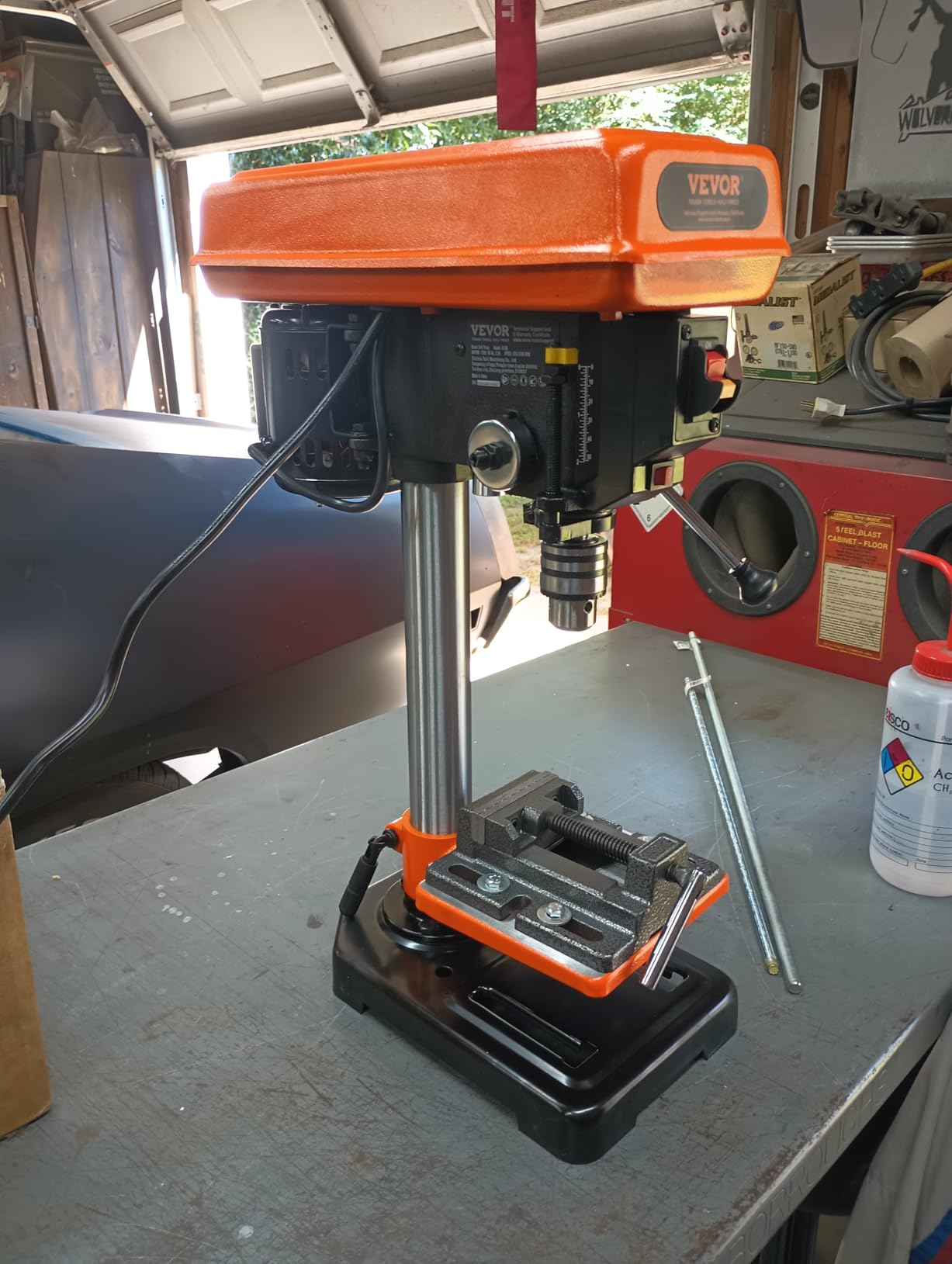 VEVOR 12-Inch Benchtop Drill Press, 6.2 Amp, 1 HP Bench Drill Press, 530 to 3140 RPM Variable Speed, 0-45° Tilting Worktable, with Laser and LED Work Light customer photo 2