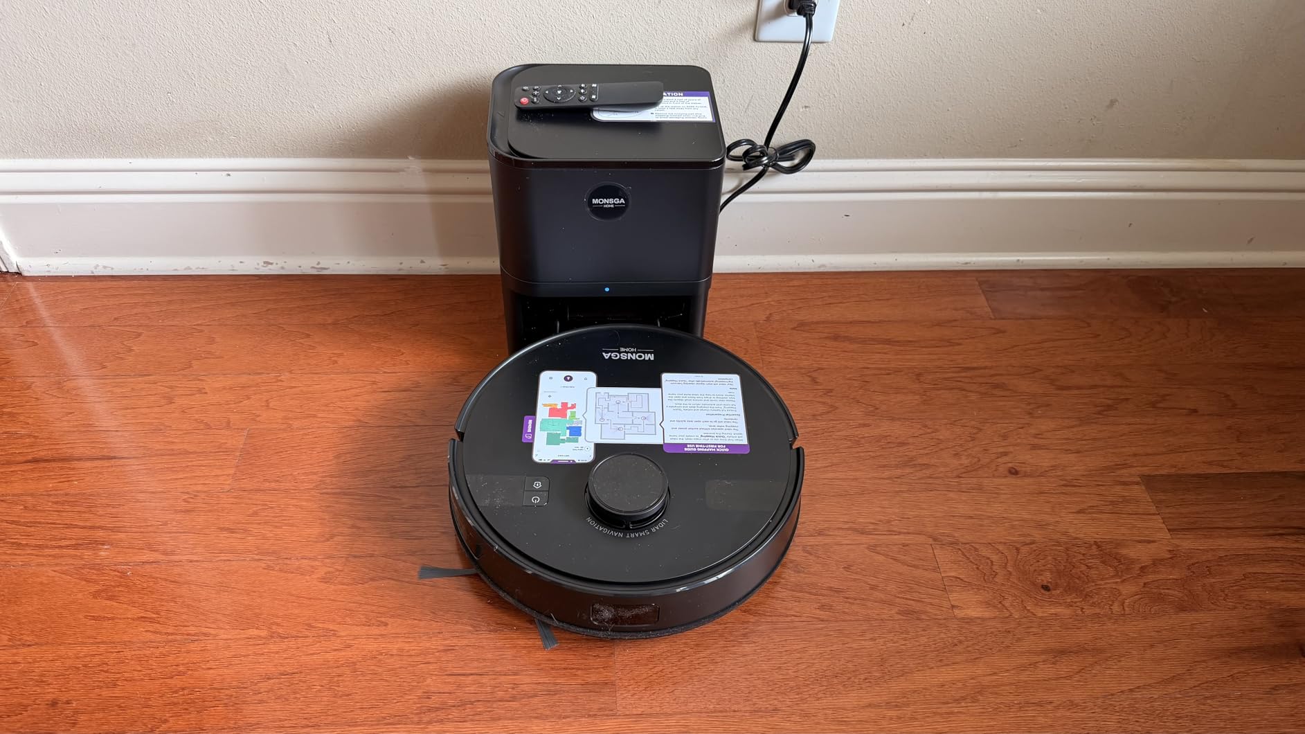 MONSGA Robot Vacuum and Mop Combo, 6000Pa Robotic Vacuum with 3.5L Self Emptying Station, Lidar Navigation Robot Vacuum Cleaner, 180mins Runtime, APP/Remote/Voice Control, for Hard Floors and Carpets customer photo 1