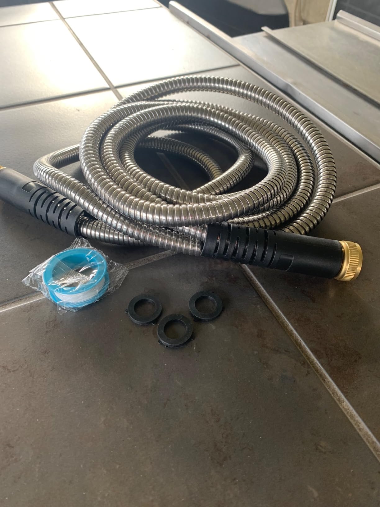 50 ft Expandable Garden Hose with 10 Spray Nozzle - Heavy Duty Superior Strength 3750D - 4-Layer Latex Core - Expanding Water Hoses - Extra Strong Brass Connectors/Storage Bag customer photo 1