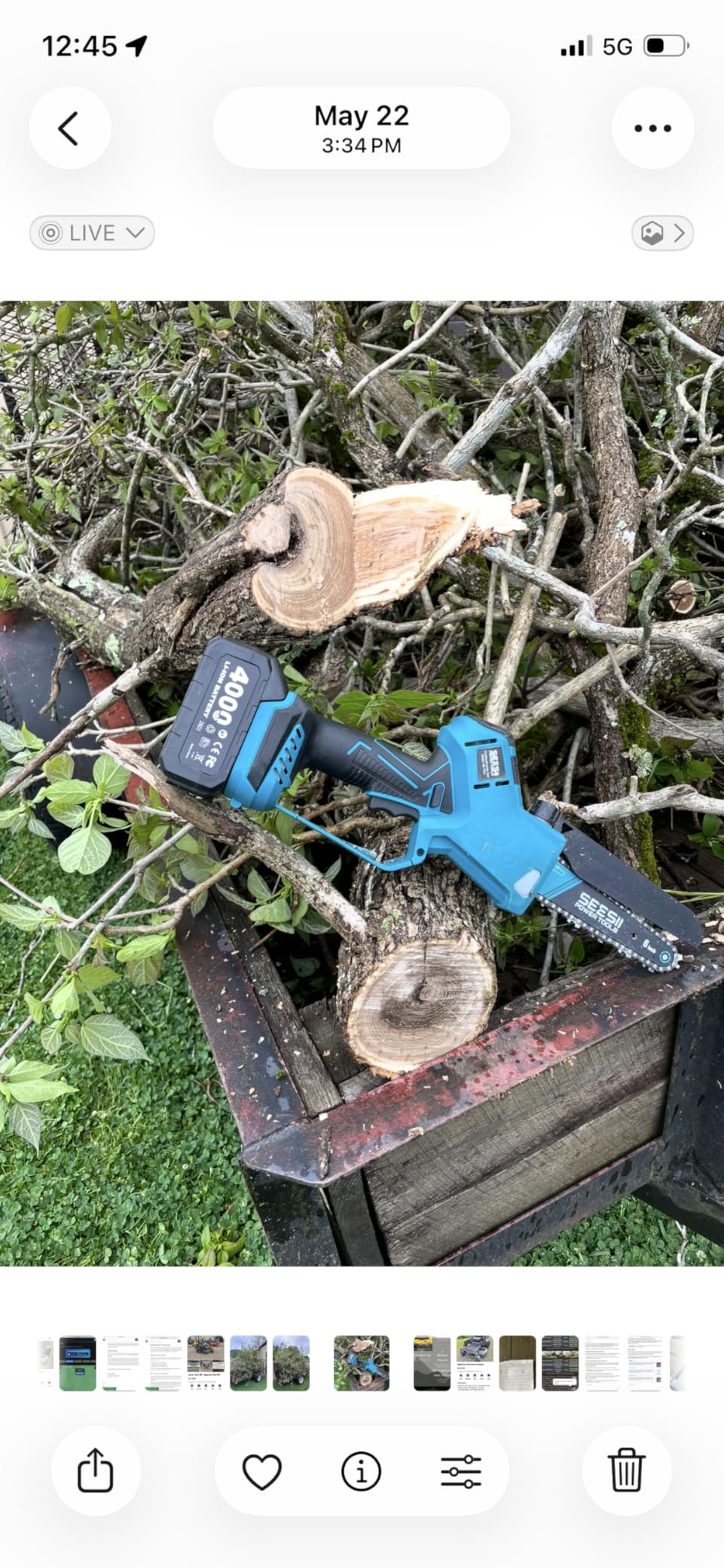 SEESII 2-in-1 Electric Pole Saws for Tree Trimming, Brushless Motor | 2 x 4000mAh Batteries, Hand Held Mini Chainsaw Cordless 6 Inch with Extension Pole for Tree Limb Branch Cutter customer photo 2