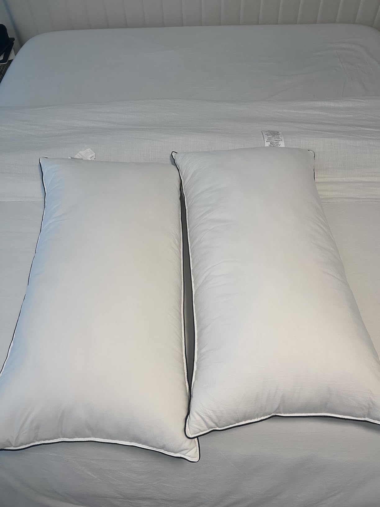 Goose Down Bed Pillows Queen Size Set of 2 (White), Hotel Collection Pillows for Sleeping, Gusseted Pillow for Side, Back, or Stomach Sleepers, 20 x 30 inches customer photo 1