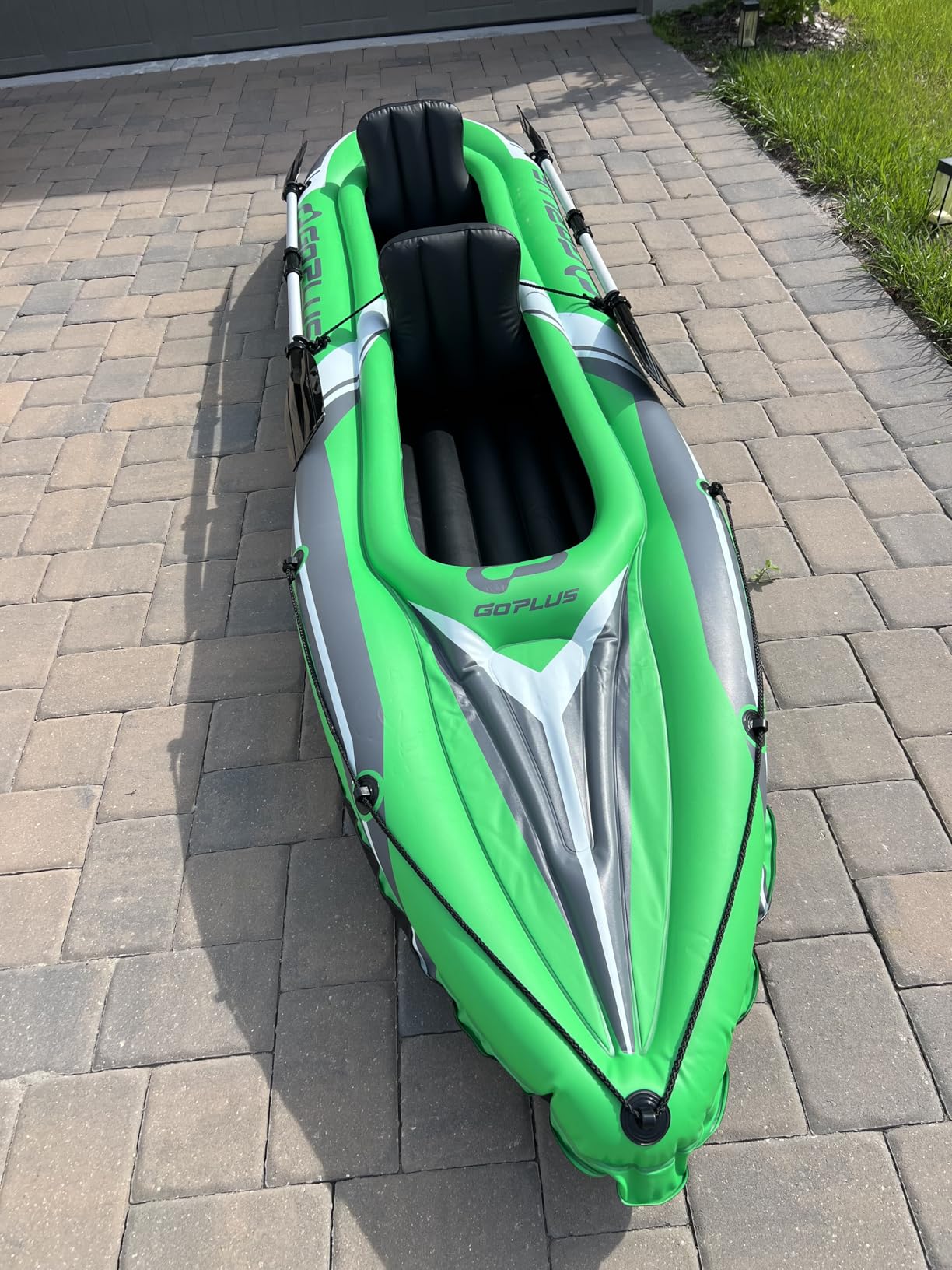 Goplus Inflatable Kayak 2 Person, 11.5 FT Tandem Touring Kayak with Aluminum Paddles, Seats, Footrest, Hand Pump, Heavy Duty Blow Up Canoe for Adults Fishing Lake River customer photo 1