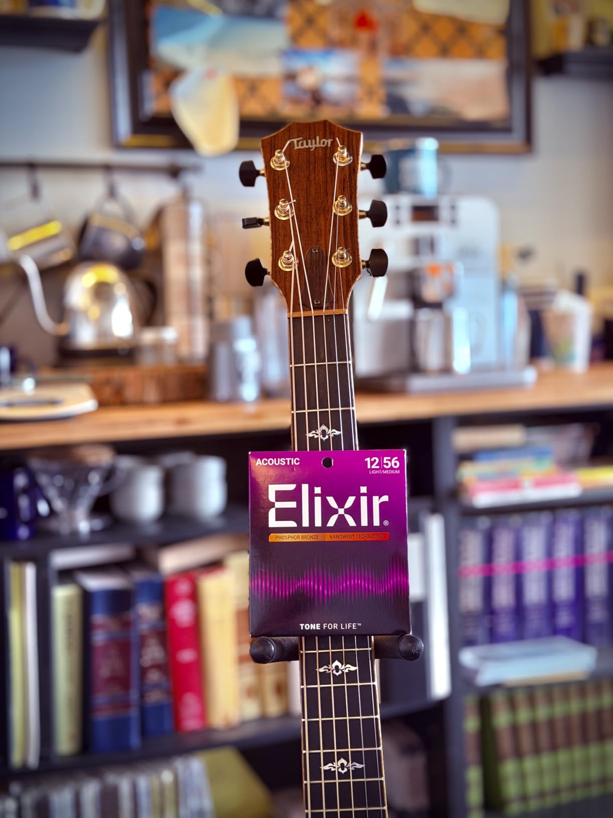 Elixir Strings, Acoustic Guitar Strings, Phosphor Bronze with NANOWEB Technology, Longest-Lasting Rich and Full Tone For Life with Comfortable Feel, 6 String Set, Light 12-53 customer photo 1