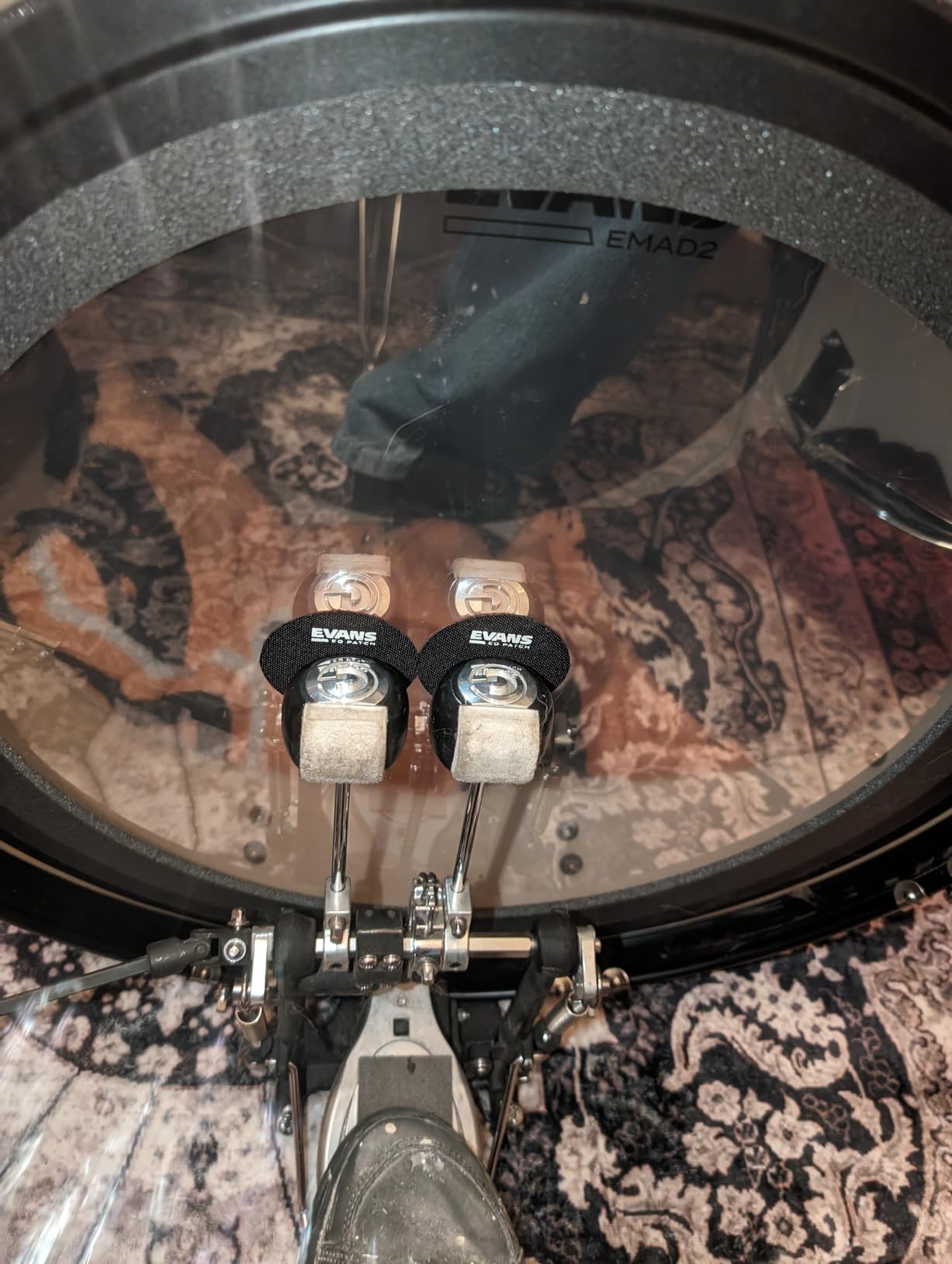 Evans EMAD2 Clear Bass Drum Head, 22 Inch - Externally Mounted Adjustable Damping System customer photo 1