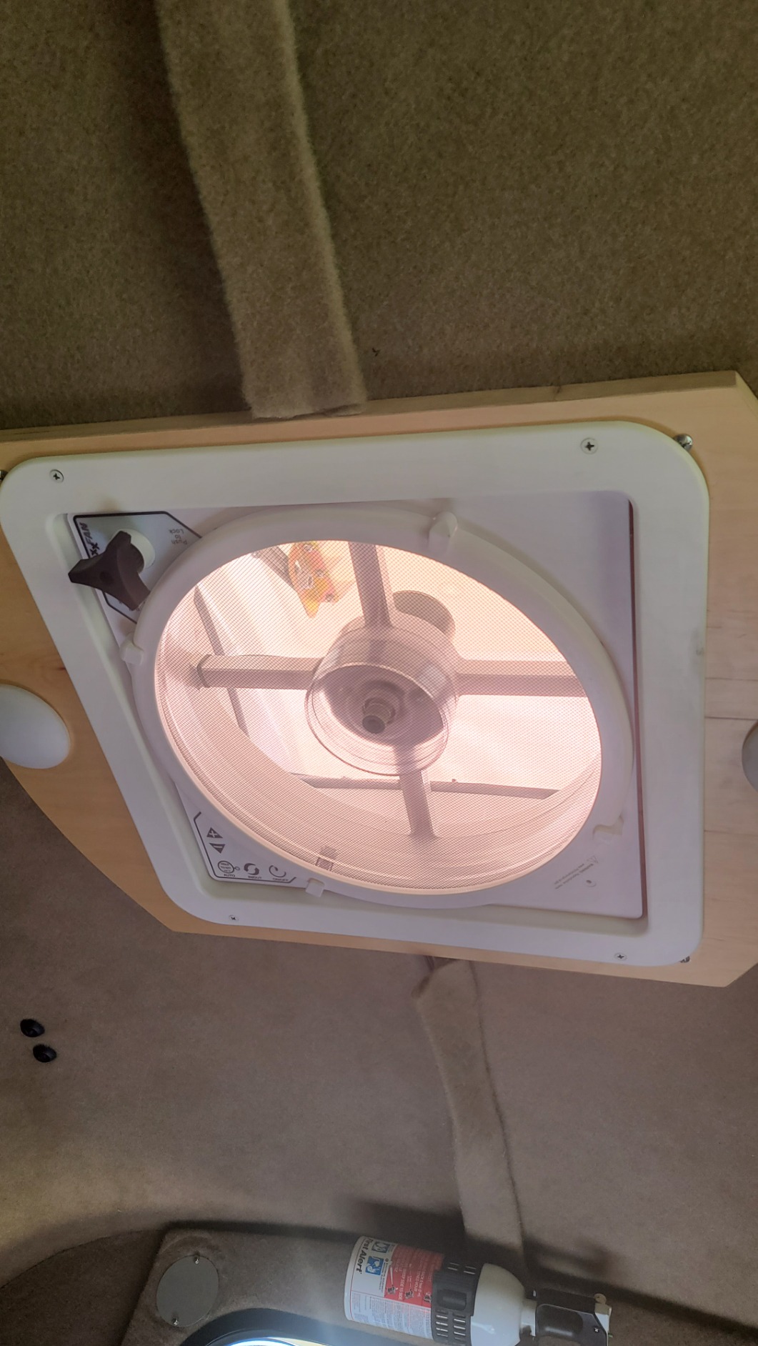 MAXXAIR Maxxfan Deluxe - All-In-One RV Vent, Shield & Fan; Built-In Rain Shield, 10 Speed Reversible Fan with Thermostat, Fits Standard 14