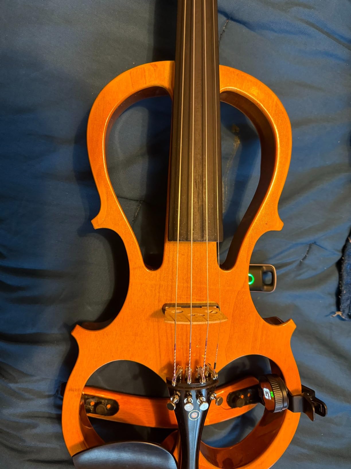 Cecilio 4/4 Full Size Electric Silent Violin, Hand-Carved Solid Maple Wood, Complete Set with Case & Ebony Fittings, Ideal for Practice, Stage & Studio Use, Yellow Maple Metallic customer photo 1