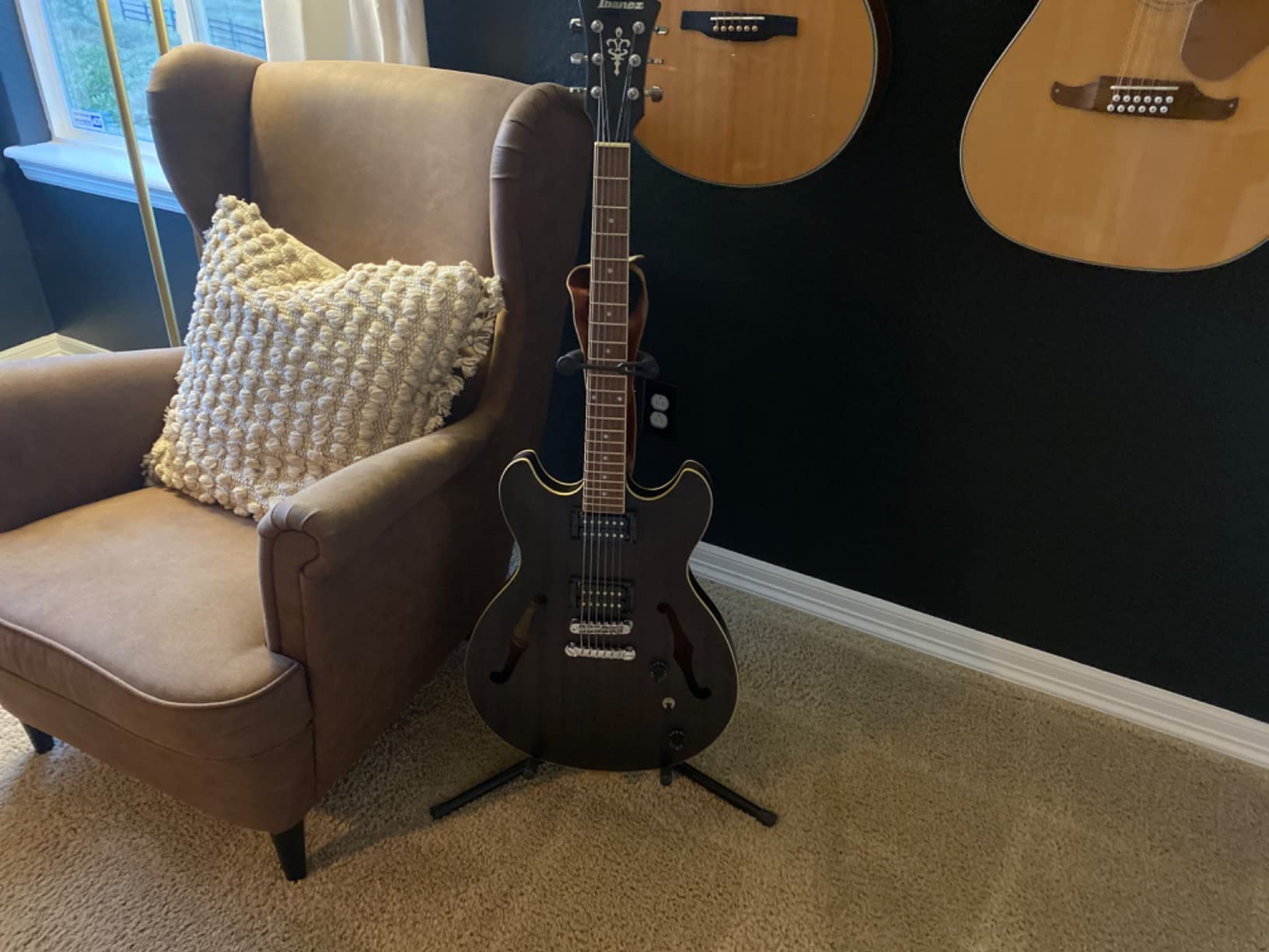 Ibanez Artcore AS53 Semi-Hollow Body Electric Guitar, Transparent Black Flat customer photo 4