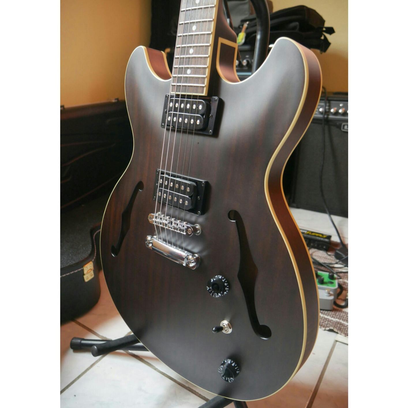Ibanez Artcore AS53 Semi-Hollow Body Electric Guitar, Transparent Black Flat customer photo 8