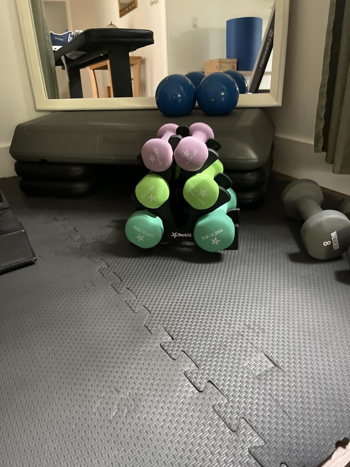 Yes4All Neoprene Coated Dumbbell Hand Weight Sets of 2 - Multiple Weight Options with 15 Colors, Anti-roll, Anti-Slip, Hexagon Shape customer photo 2