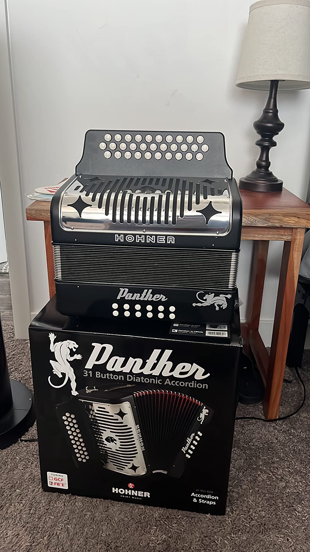 Hohner Accordions Panther 3-Row Diatonic Accordion (Black) customer photo 1