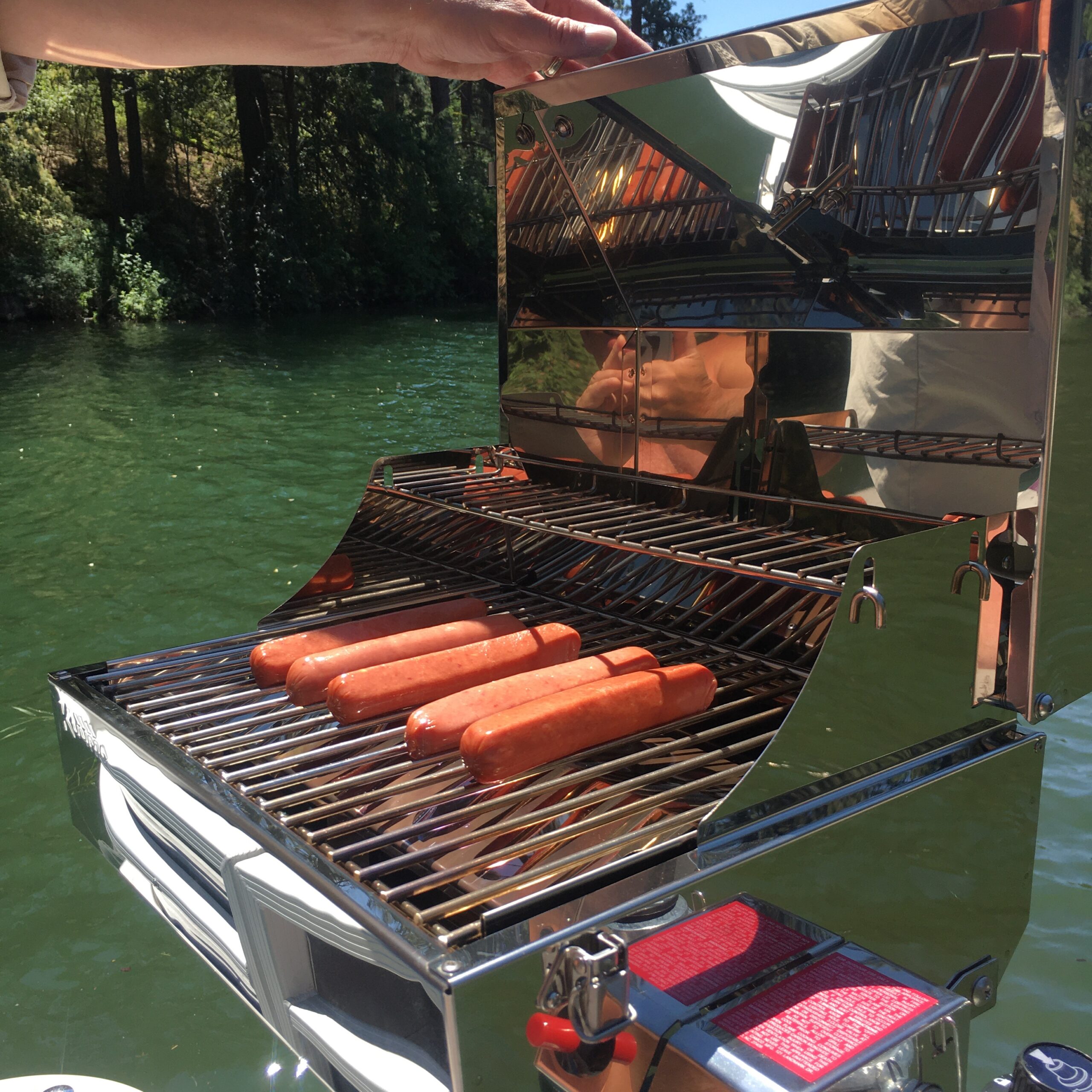 Camco Kuuma Stow N'Go 216 Elite Propane Grill | Features Built-In Thermometer & Push-Button Igniter | Includes Fold Away Legs & Removable Warming Rack | Use as Camping Stove and More (58155) customer photo 2