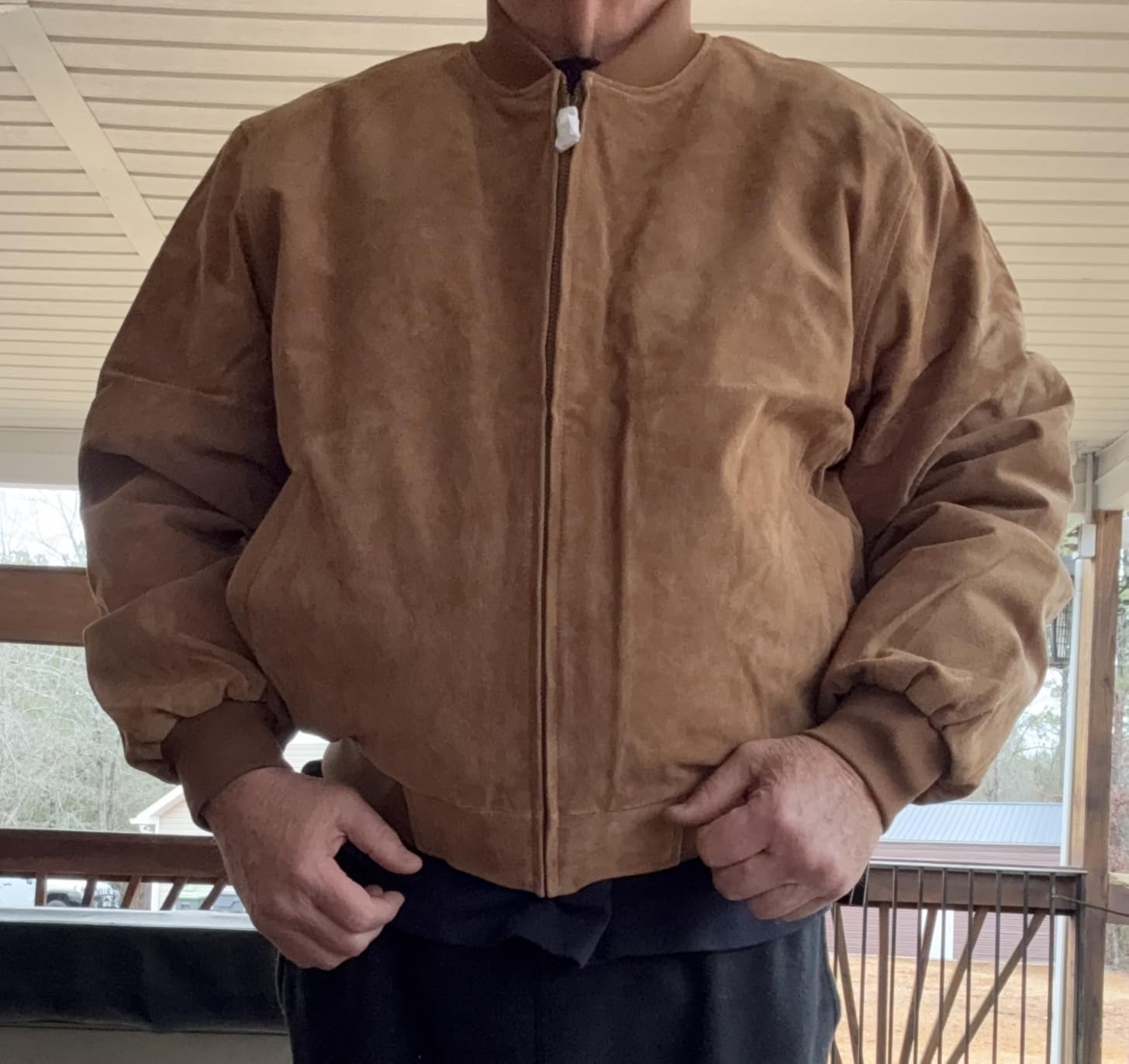REED EST. 1950 Men's Luxury Suede Leather Baseball Jacket - Premium Soft Suede with Smooth Interior Lining customer photo 1