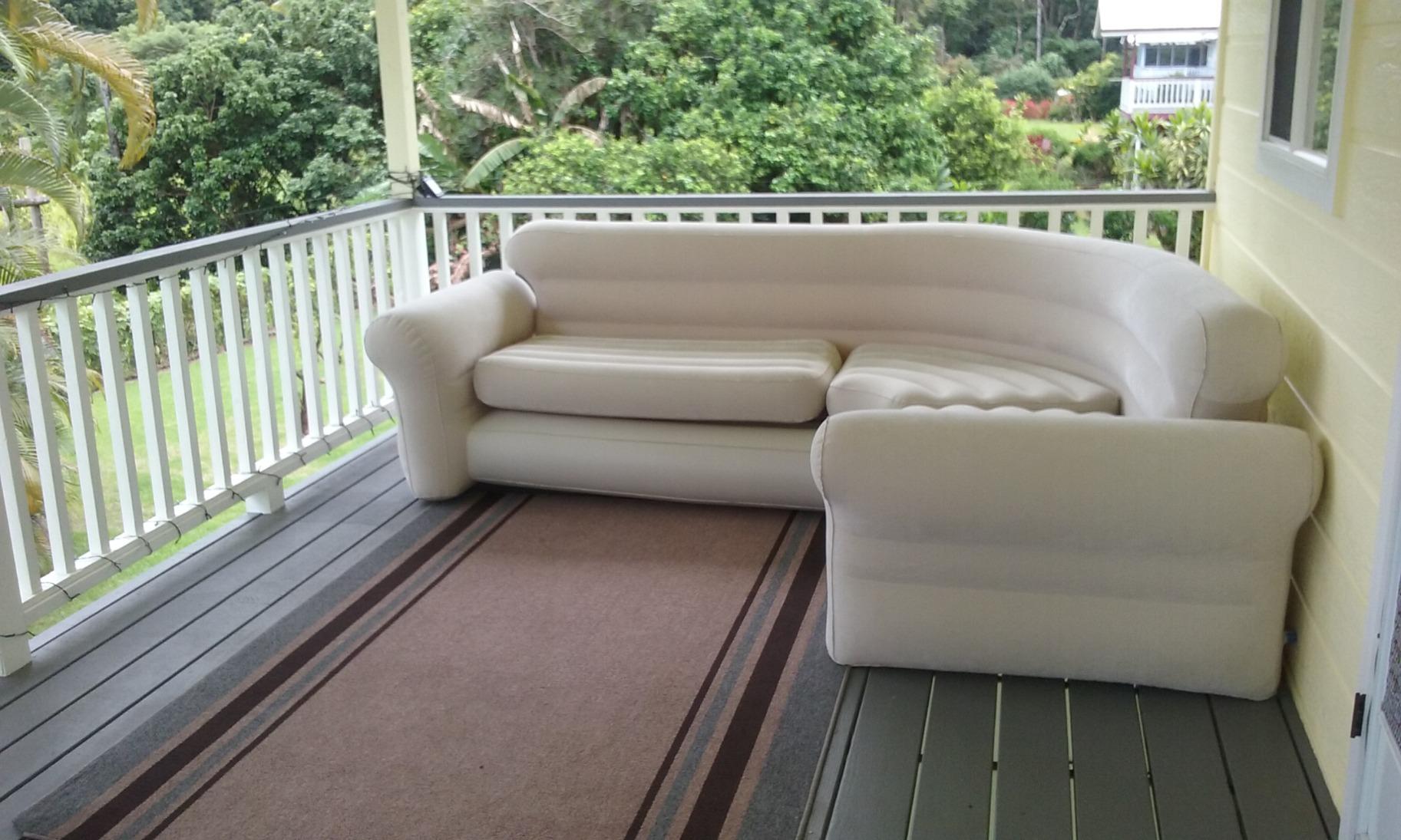 Intex Inflatable Corner Sofa, L-Shaped Couch with 880 lb. Weight Capacity, 2-in-1 Valve for Easy Indoor Setup, 101