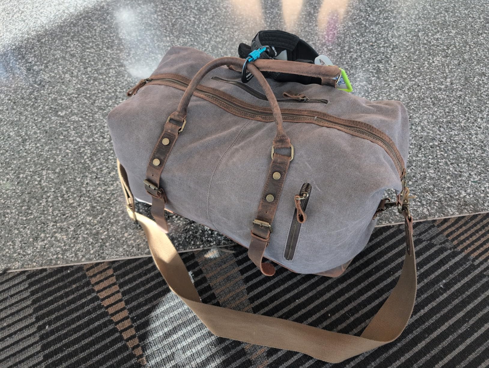 S-ZONE Duffle Bag for Travel Canvas Duffel Bag Carry on Weekender Bag for Men customer photo 1