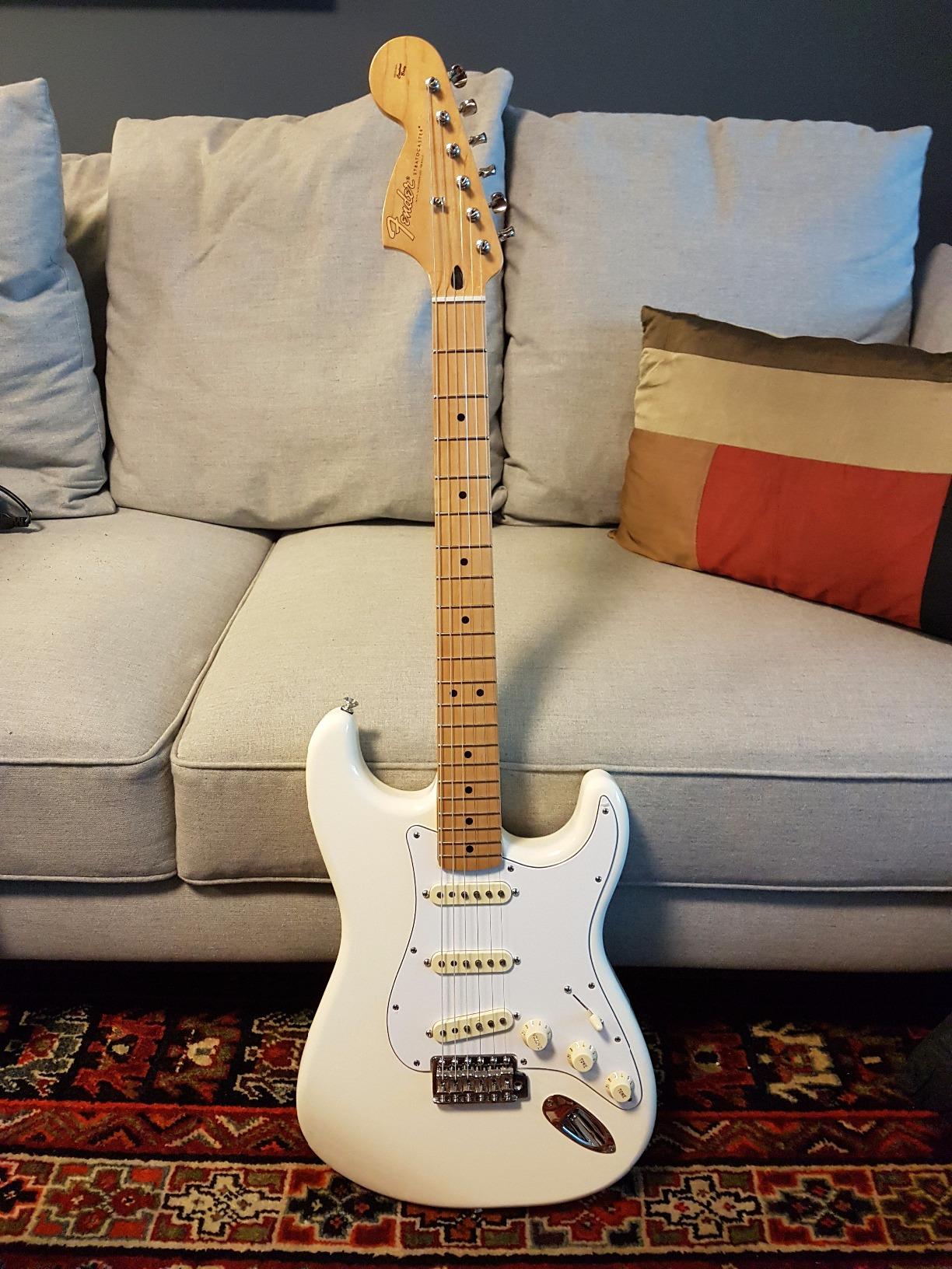 Fender Jimi Hendrix Stratocaster Electric Guitar, with 2-Year Warranty, Olympic White, Maple Fingerboard customer photo 1