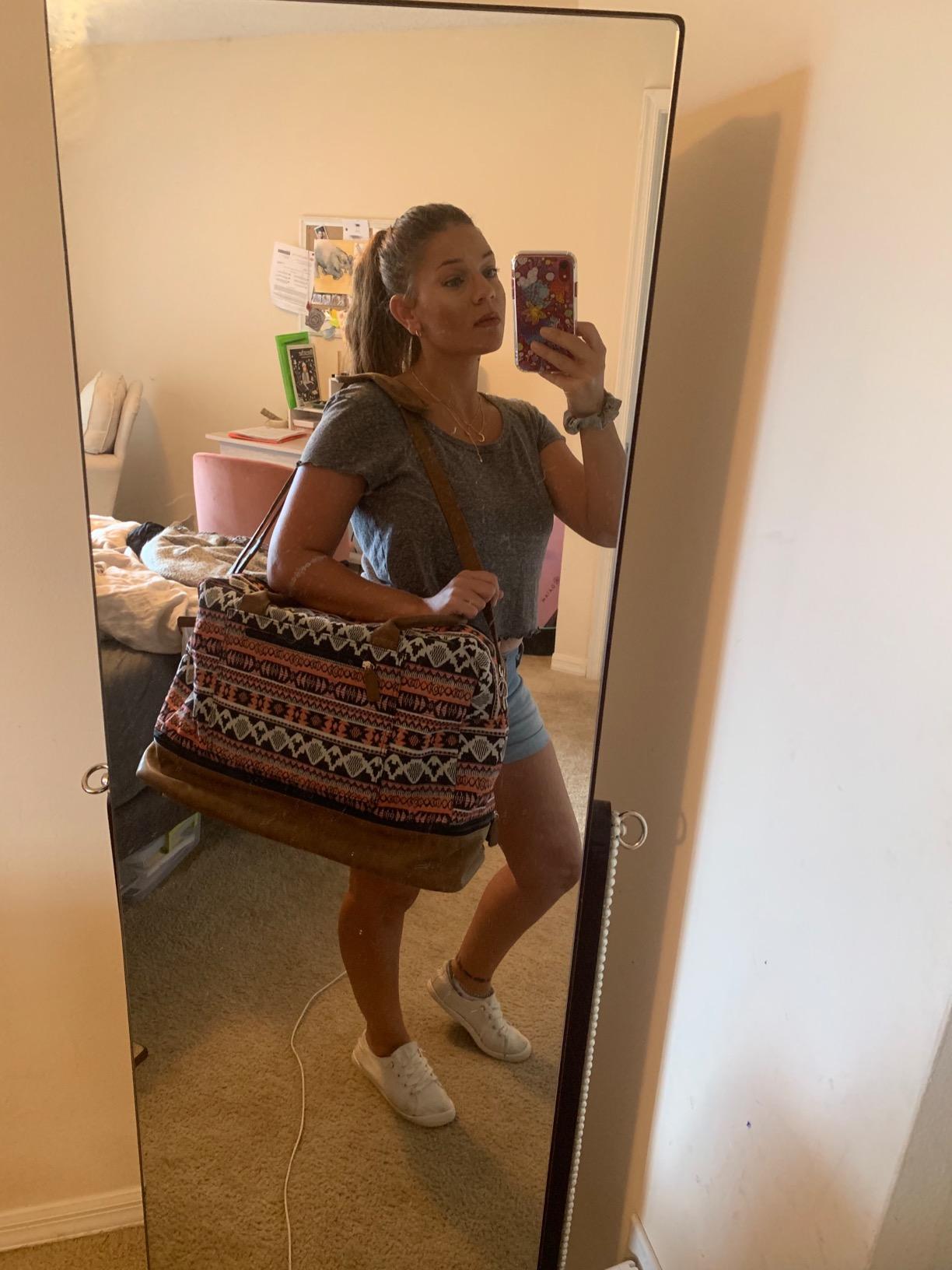 MyMealivos Canvas Weekender Bag, Overnight Travel Carry On Duffel Tote with Shoe Pouch (Grey) customer photo 1