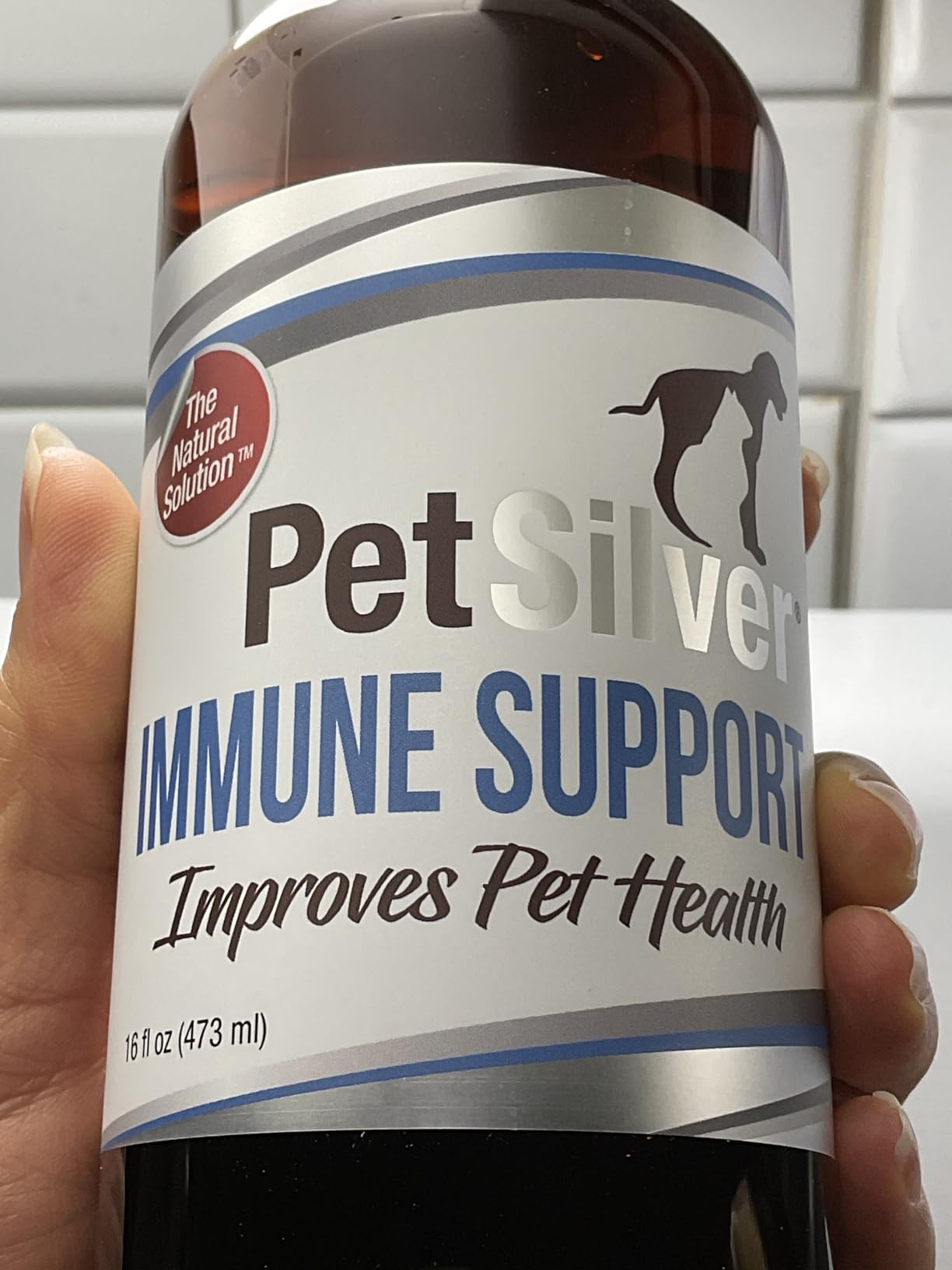 PetSilver Immune Support, Natural Nebulizer Solution, Promotes Respiratory Health in Cats & Dogs, Allergies, Sinus & Cough Treatment, Patented Chelated Silver, Made in USA, 16 fl oz customer photo 1