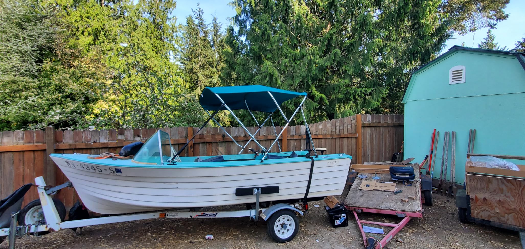 Seamander Bimini Top for Boats, 10 Color Options, 14 Sizes, 1.25