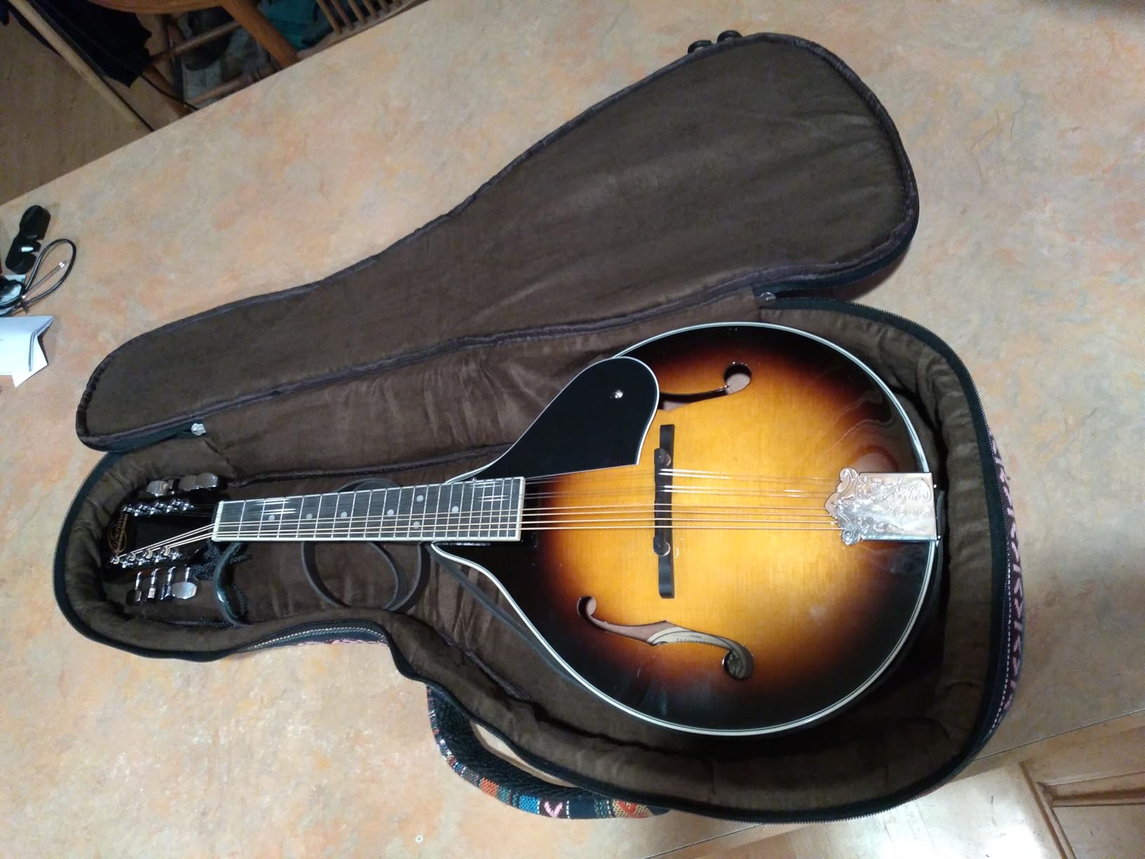 MUSIC FIRST Original Design 15mm Thick Padded Country Style A & F Style (Standard) Mandolin Gig Bag (Soft Case) Soft Mandolin Case. Fits Most A Mando. customer photo 2