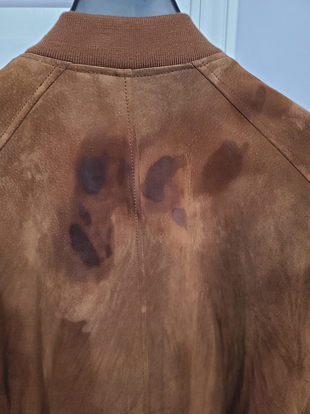 FLAVOR Men's Leather Baseball Jacket Vintage Suede Pigskin customer photo 2