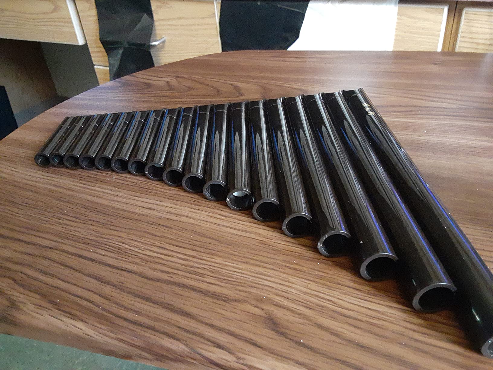 18 Pipes Eco-friendly Resin C tone Pan Flute for Beginner, Easy Learning (Dark Brown) customer photo 1