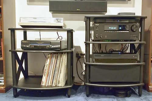 Pangea Audio Vulcan X Four Shelf Audio Rack Media Stand, and Components Cabinet Rosenut Red customer photo 1