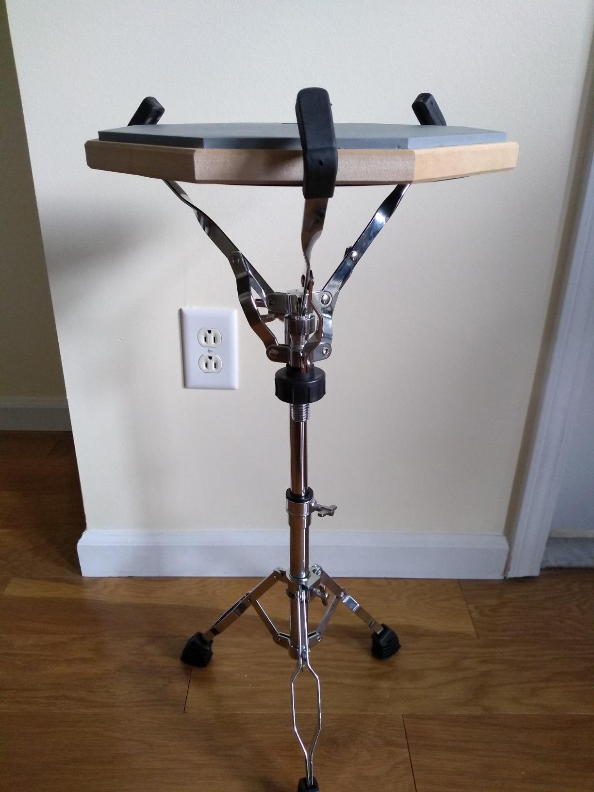 Donner Snare Drum Stand Set with Drum Practice Pad, 12'' Double-sided Silent Drum Pad set, Drumsticks, Backpack Adjustable Stand Fits 10''-14'' Dia Drums customer photo 2