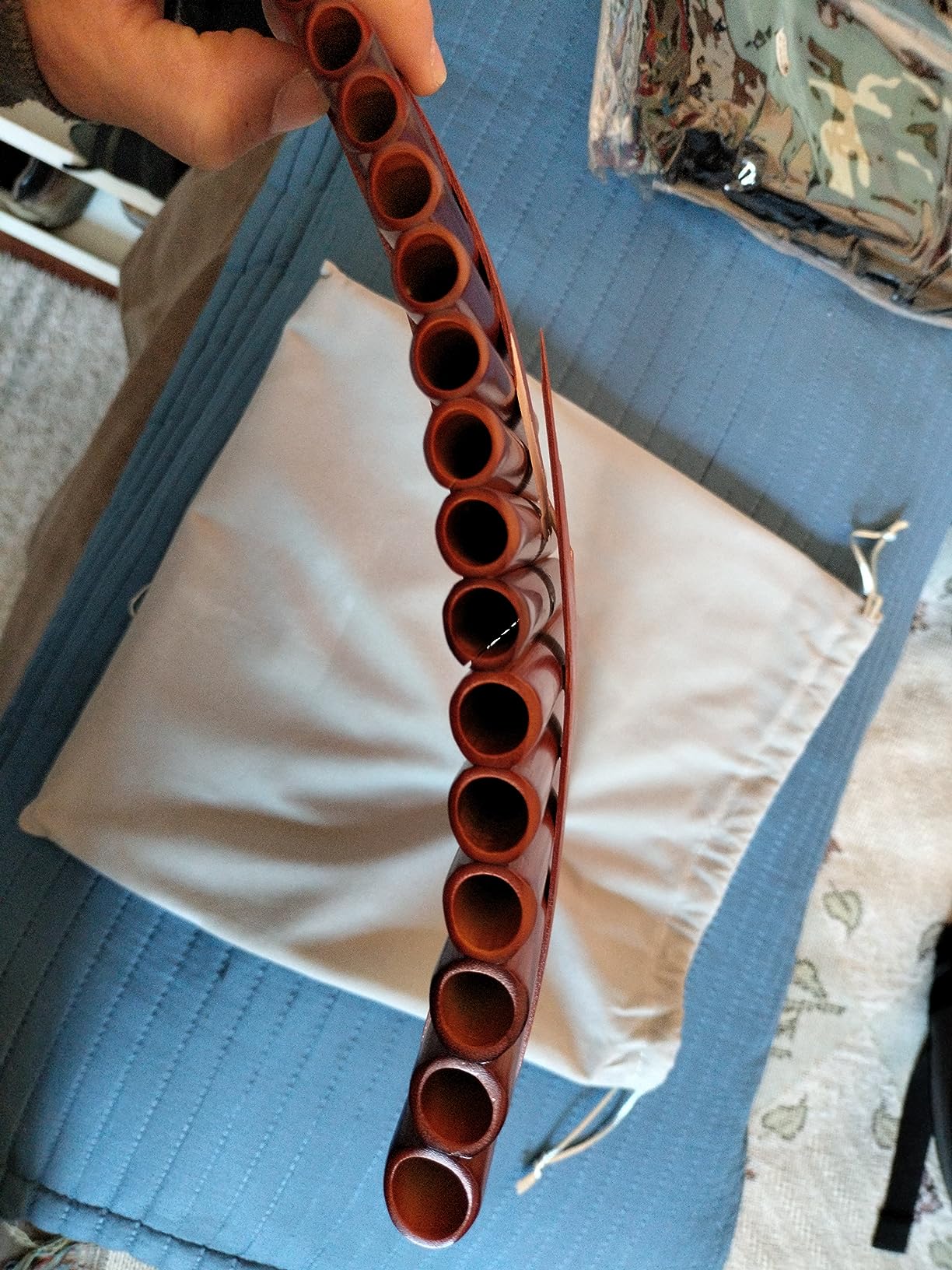 15 Pipes Brown Pan Flute G Key Chinese Traditional Musical Instrument Pan Pipes Woodwind Instrument (Right-Hand) customer photo 2