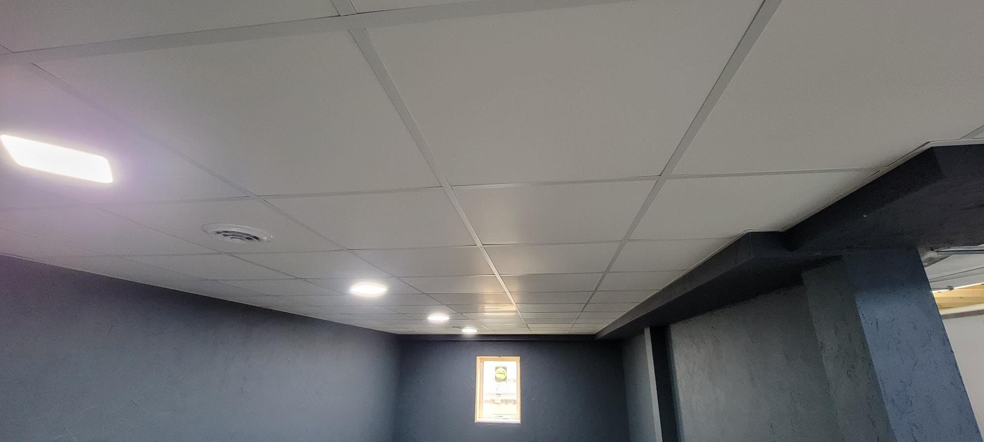 Genesis 2ft x 2ft Smooth Pro PVC Ceiling Tiles (12 Tiles) | Easy Drop-In Installation, Waterproof, Washable and Fire-rated customer photo 2