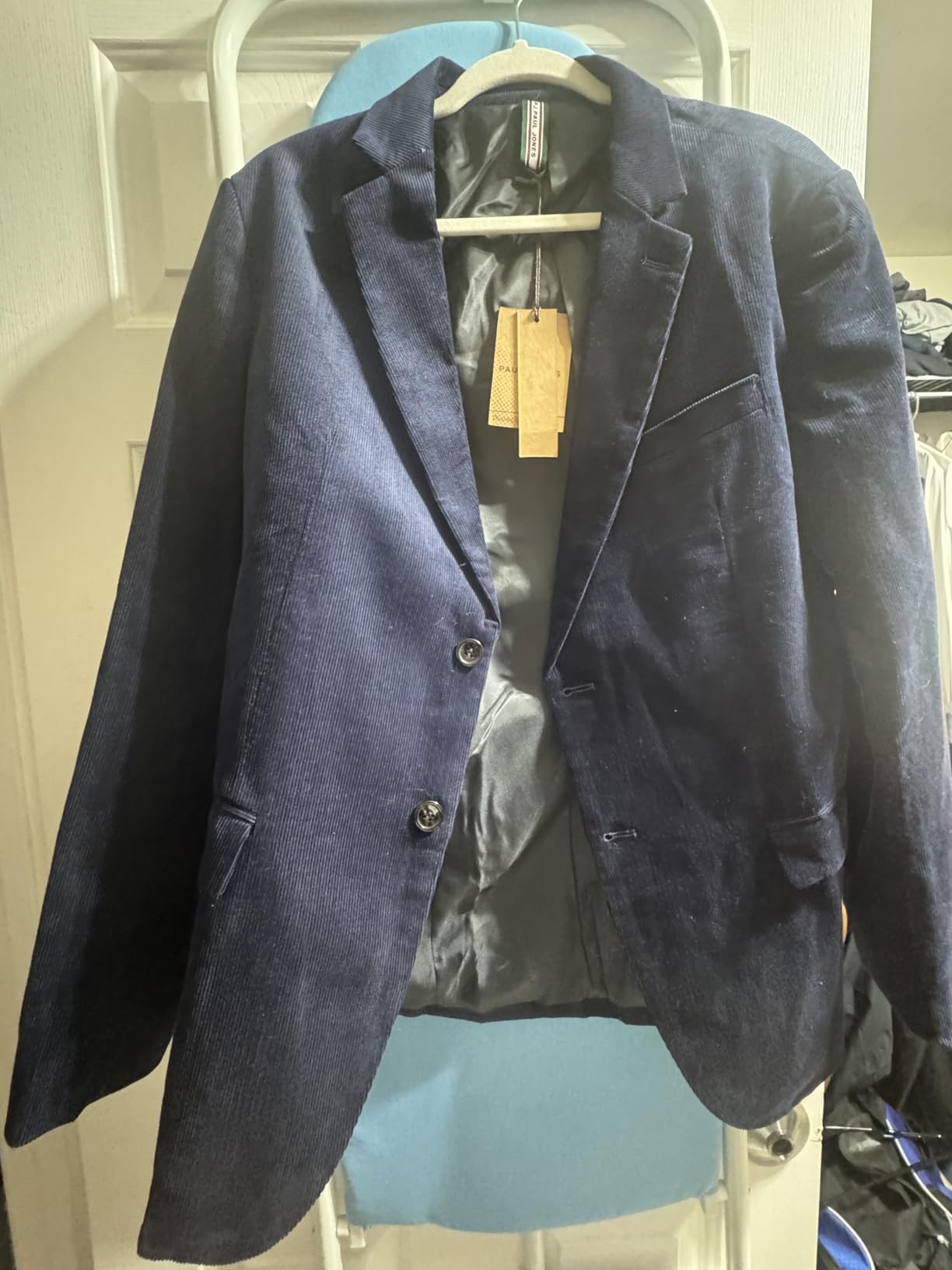 PJ PAUL JONES Mens Corduroy Blazer Jackets Slim Fit Two Button Casual Sports Coat customer photo 1