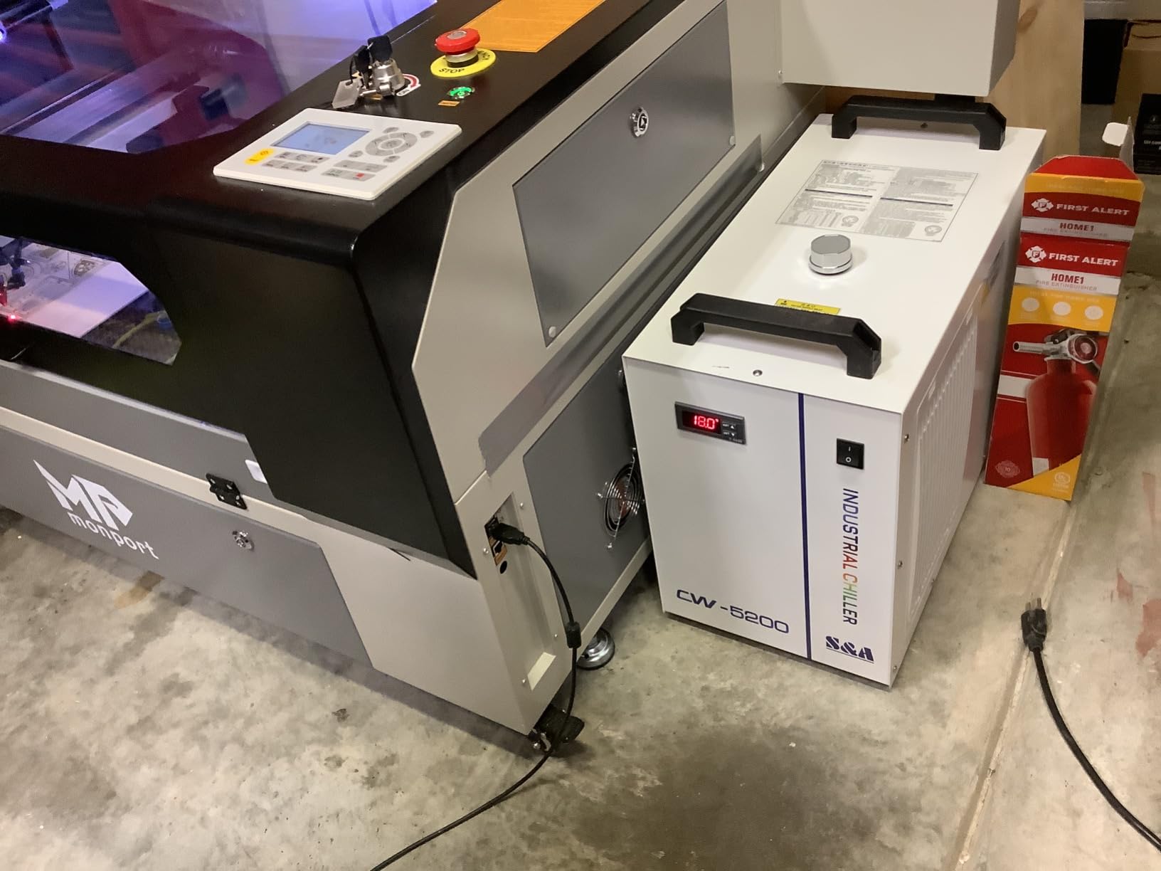 S&A CW-5200DH 7L Industrial Water Chiller, 0.9HP, 3.43gpm, 5699 BTU/h, for 60W to 150W CO2 Laser Engraving & Cutting Systems customer photo 1