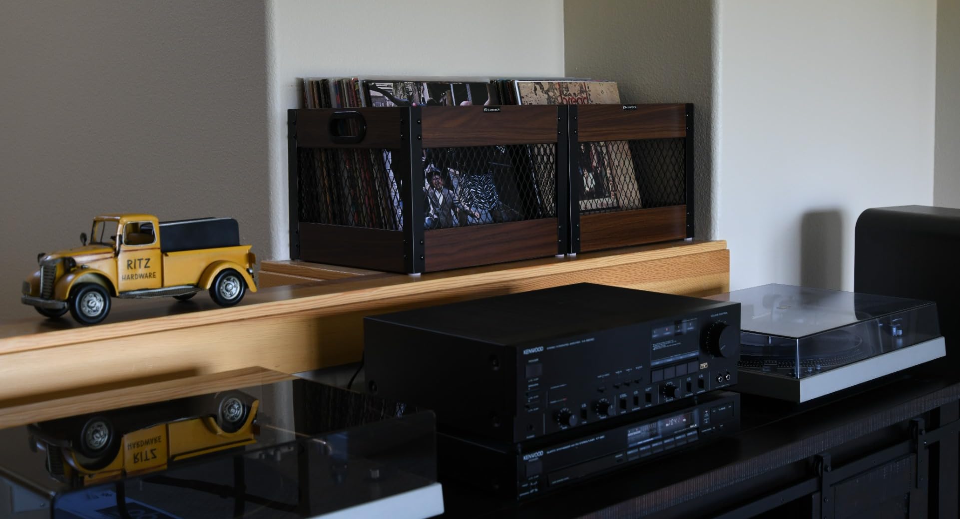 X-cosrack Vinyl Record Storage Crate, Wooden LP Record Organizer, Holds 60-80 Records, Classic Cube Storage for Albums customer photo 2