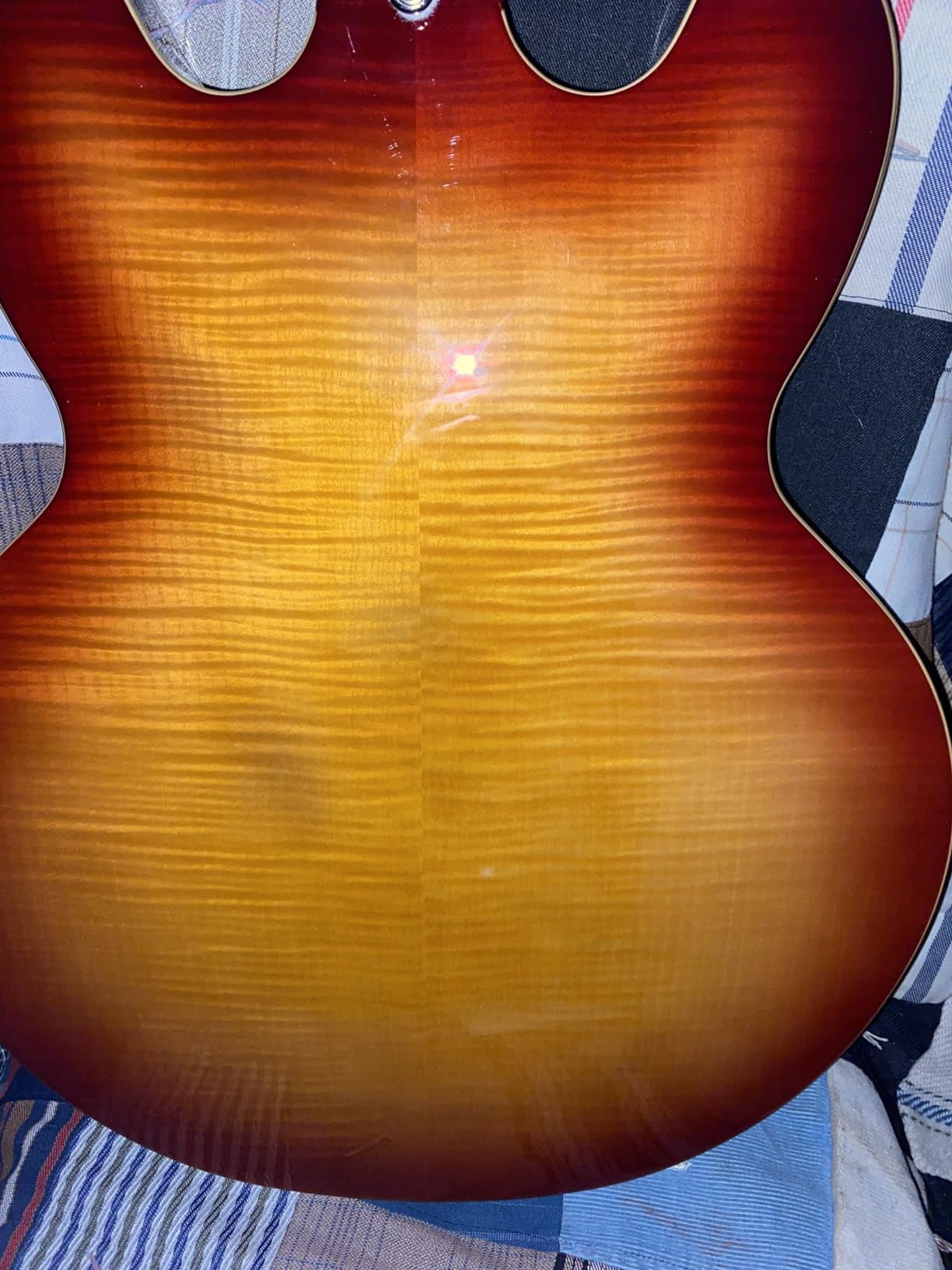 Epiphone ES-335 Figured Top Semi Hollowbody Electric Guitar, Raspberry Tea Burst customer photo 1