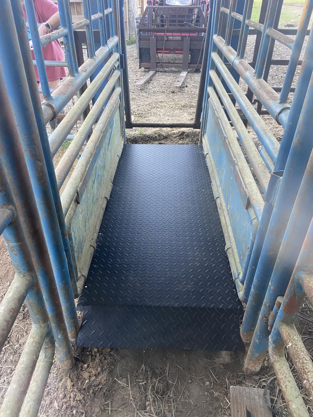 PEC Livestock Scale-Cattle Alleyway Scales with Two ramps, Animal Weighing Equipment with Indicator for Large-Sized Animals, 4000x0.5lbs lb/86x30 inch customer photo 1