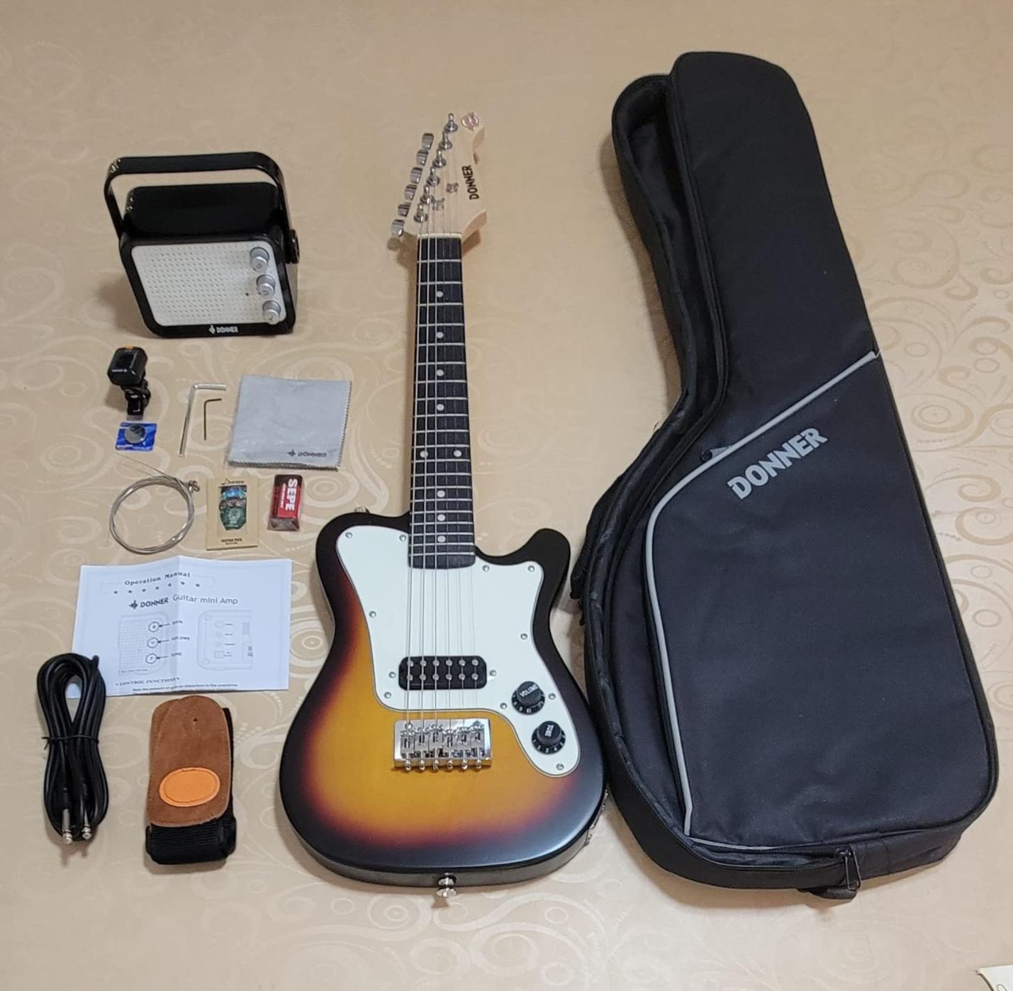 Donner 30 Inch Kids Electric Guitar Beginner Kit TL Style Mini Electric Guitar for Kids with Amp, 600D Bag, Tuner, Picks, Cable, Strap and Extra Strings, DTJ-100S, Sunburst customer photo 2