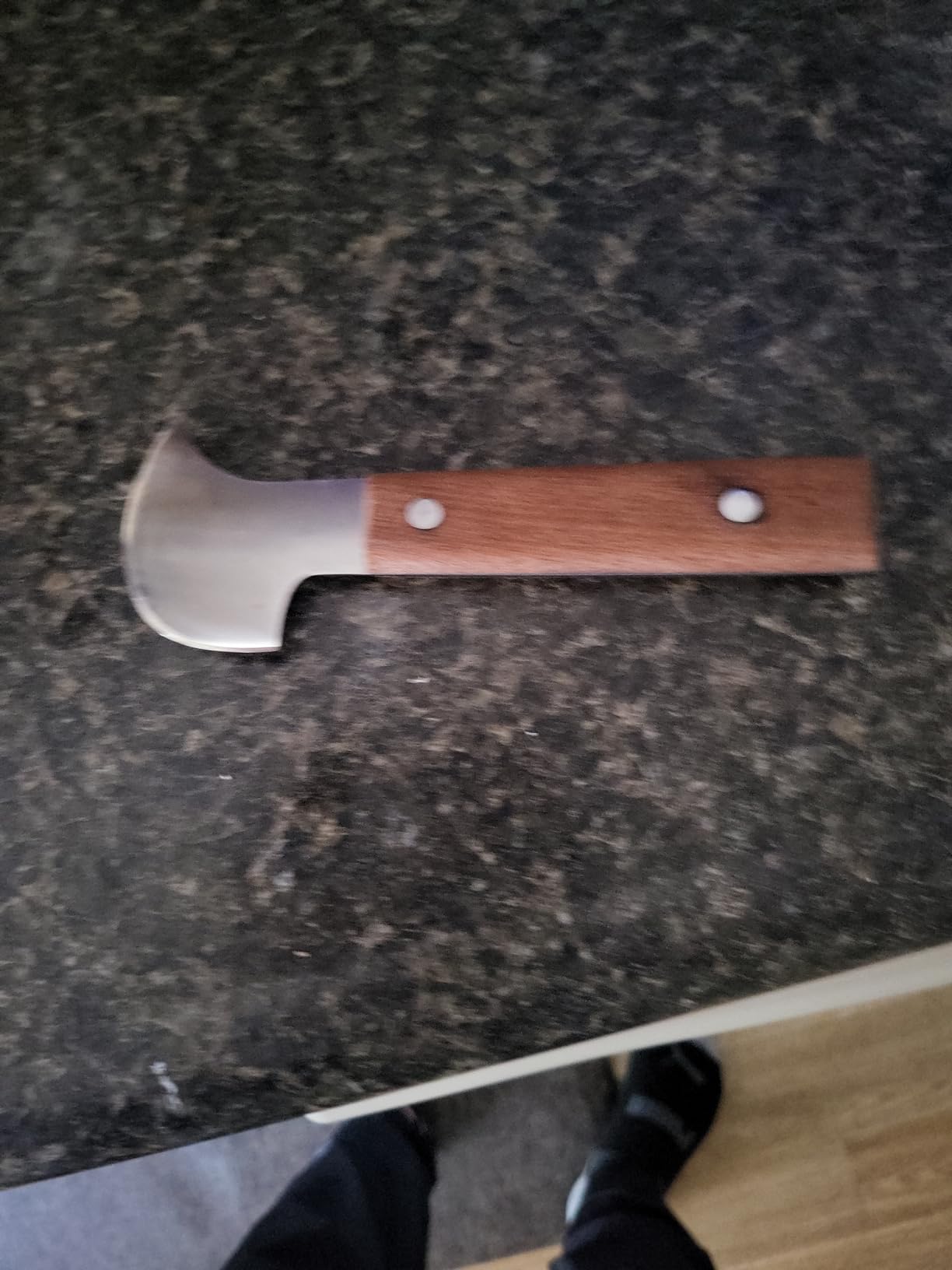 Rocker Knife, One Handed Adaptive Equipment, Ulu Knife, Curved for Cutting Food in Can & Bowl, Ideal for One-handed Use by Hand Tremors, Arthritis, Elderly, Pet Owner customer photo 2