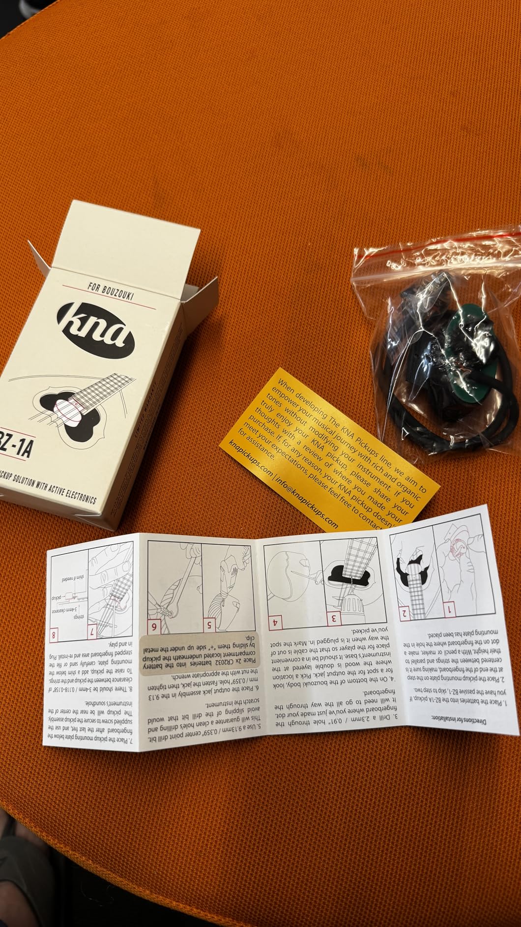 KNA BZ-1A Active Humbucking Soundhole Pickup for 8-String Bouzouki customer photo 1