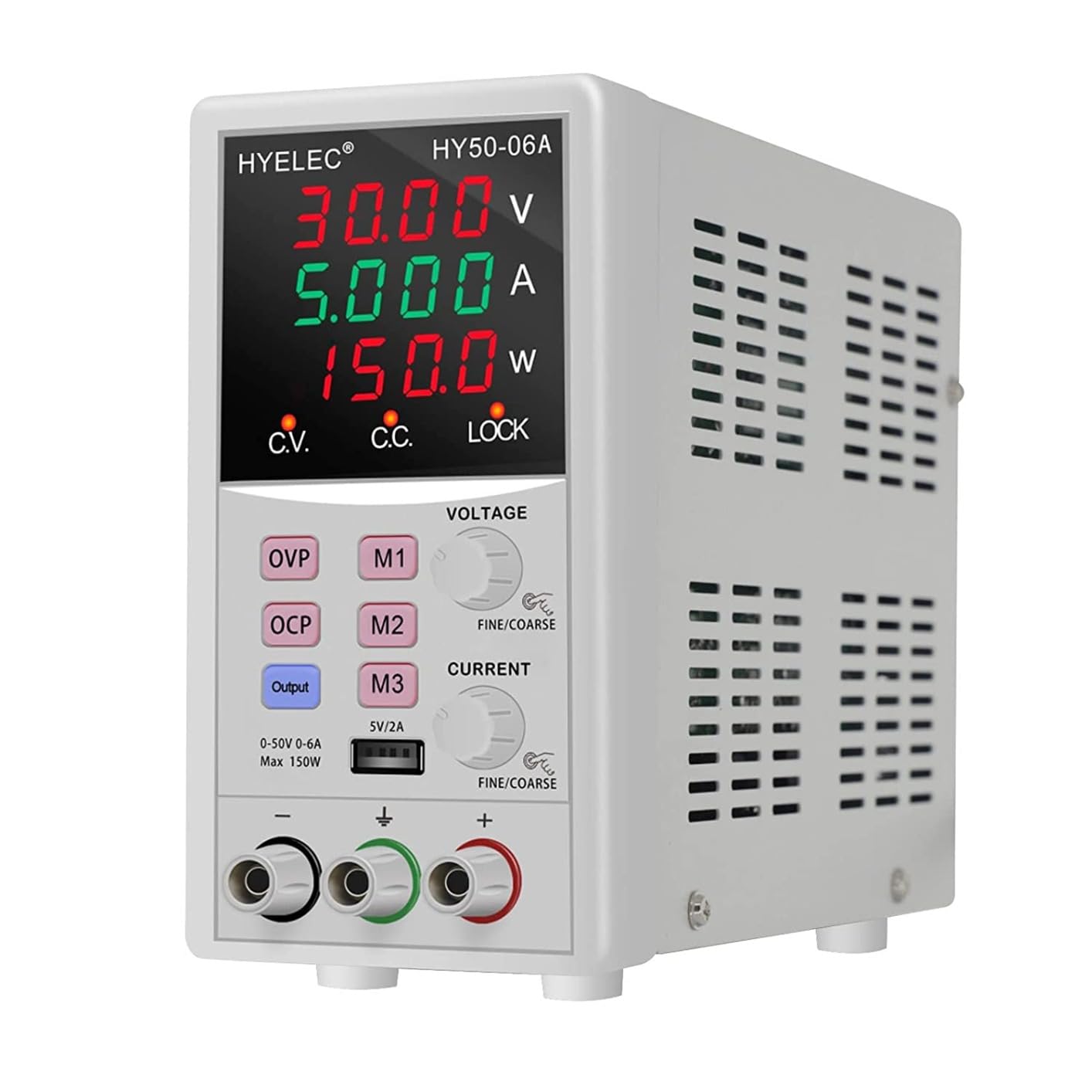 Variable DC Power Supply, 0-50V 0-6A max150W Switching Regulated Bench Power Supply with Memory, 4-Digit LED Display, 5V2A USB Interface, Output Switch, Coarse and Fine Adjustments customer photo 1