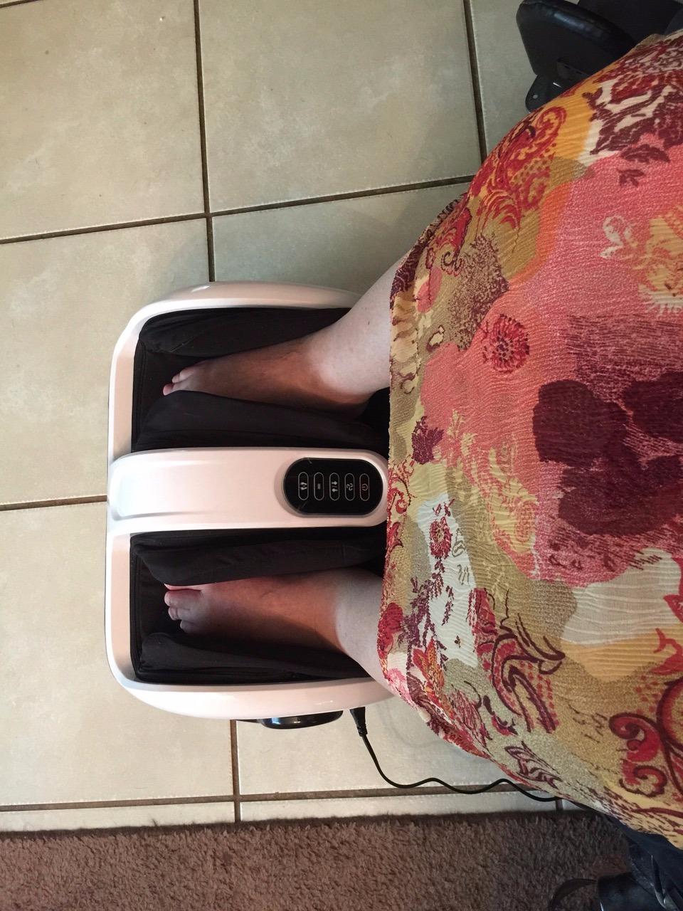 Cloud Massage Shiatsu Foot Massager with Heat - Deep Kneading & Compression, Adjustable Intensity, Multi-Mode Leg and Foot Massager with Remote Control, Anti-Slip Base - Standard Size, Black customer photo 2