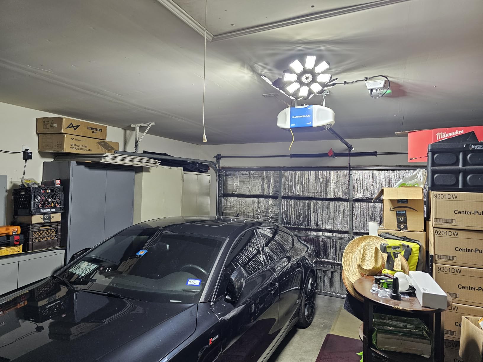 TANBABY 2 Pack LED Garage Lights, 150W Deformable Garage Light Bulb, Total 30000LM 6500K Daylight, 6+1 Adjustable Panels, E26/E27 Screw-in Ceiling Light for Basement, Gift for Men customer photo 2