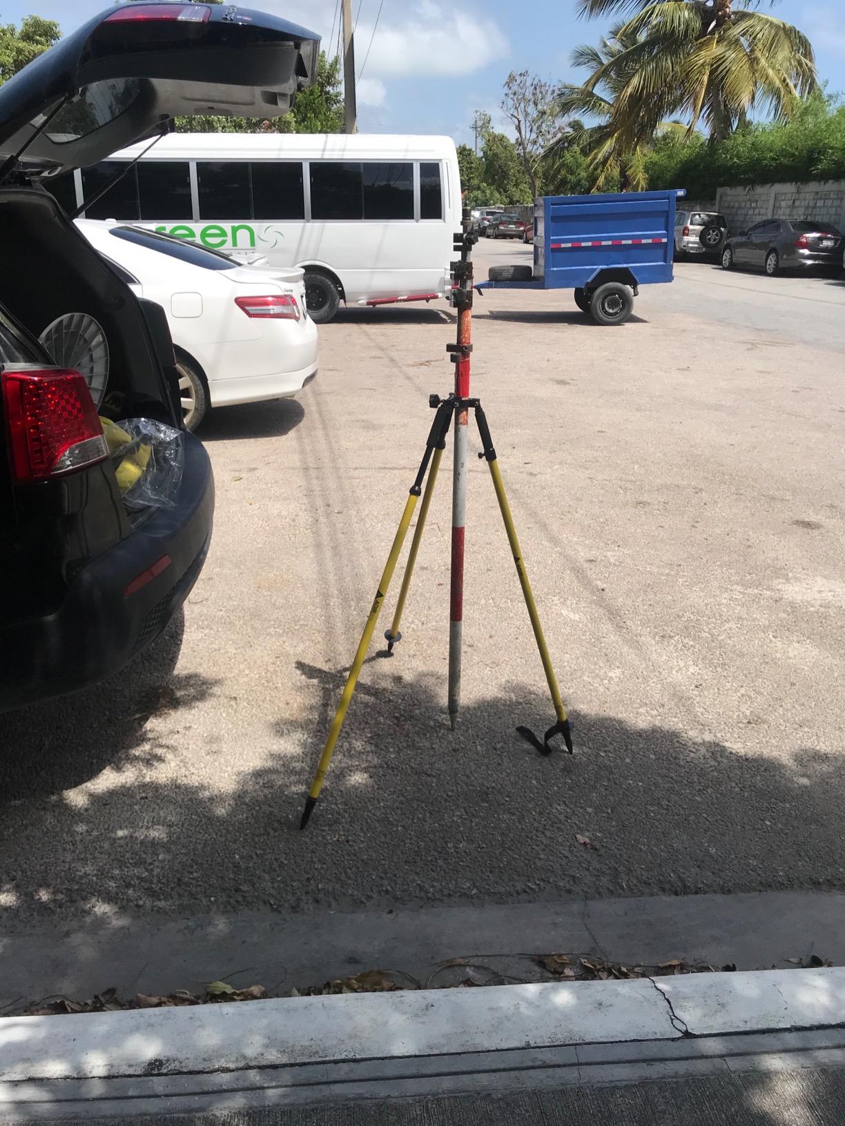 AdirPro Prism Pole Tripod - Aluminum Range Pole Tripod - Use for Survey Pole, Rover Rod, GPS Pole, Leveling Staff - GNSS RTK Rod Stand - Survey Equipment for Total Station Surveying (Red) customer photo 1