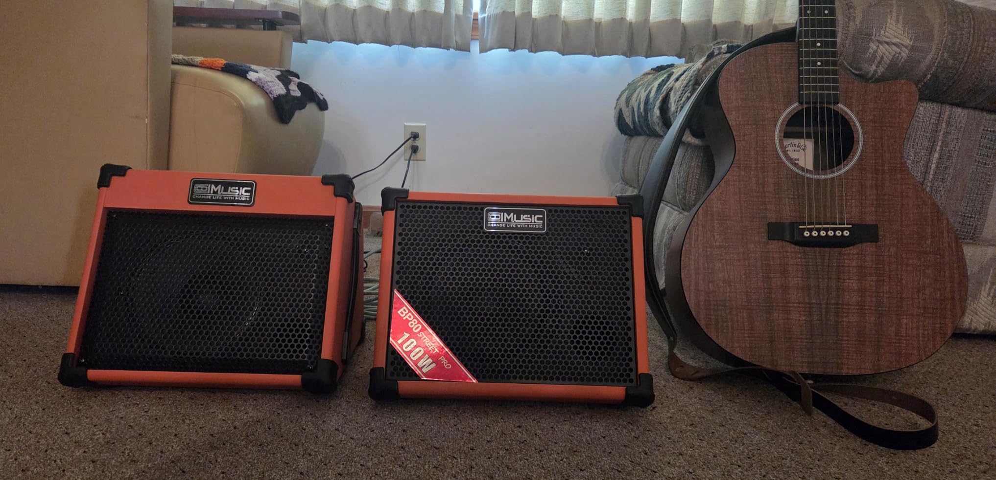 Coolmusic BP80 Battery Powered Acoustic Guitar Amplifier- Portable Bluetooth Speaker 100W, 6 Inputs, 3 Band EQ, Black (3-Year Warranty) customer photo 1