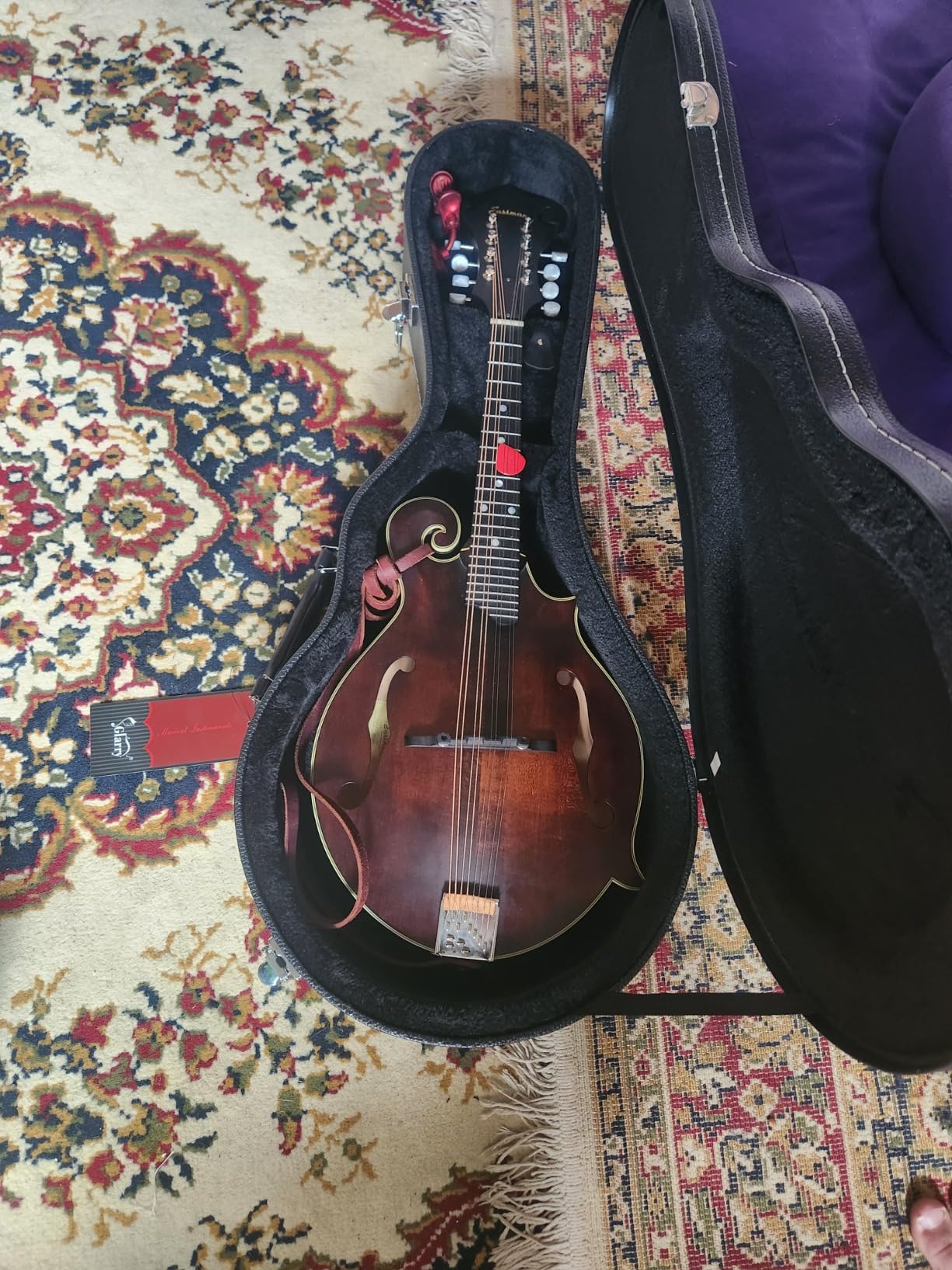Ktaxon A-Style Mandolin Hard Case, Deluxe Leather Hard-Shell Carrying Case, Wooden Protective Case with Plush Interior customer photo 2