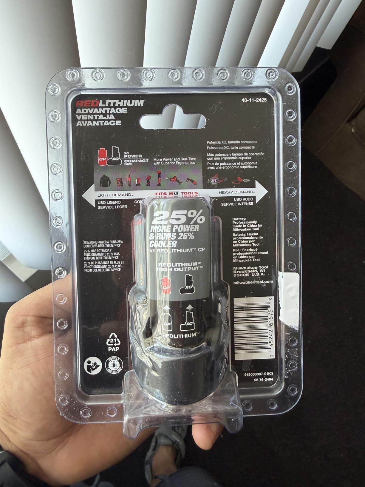 Milwaukee 48-11-2425 M12 REDLITHIUM HIGH Output CP 2.5Ah Battery customer photo 1